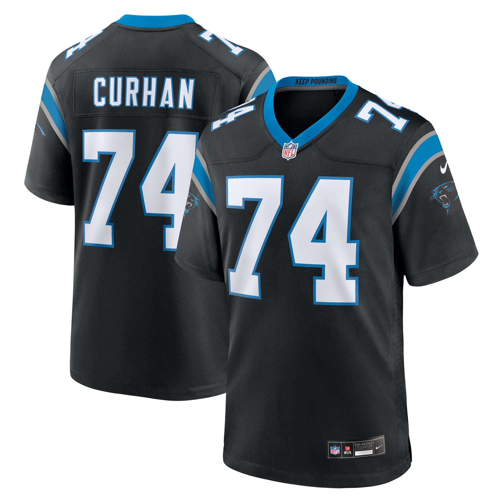 Jake Curhan Carolina Panthers Team Game Jersey - Black - Image 2