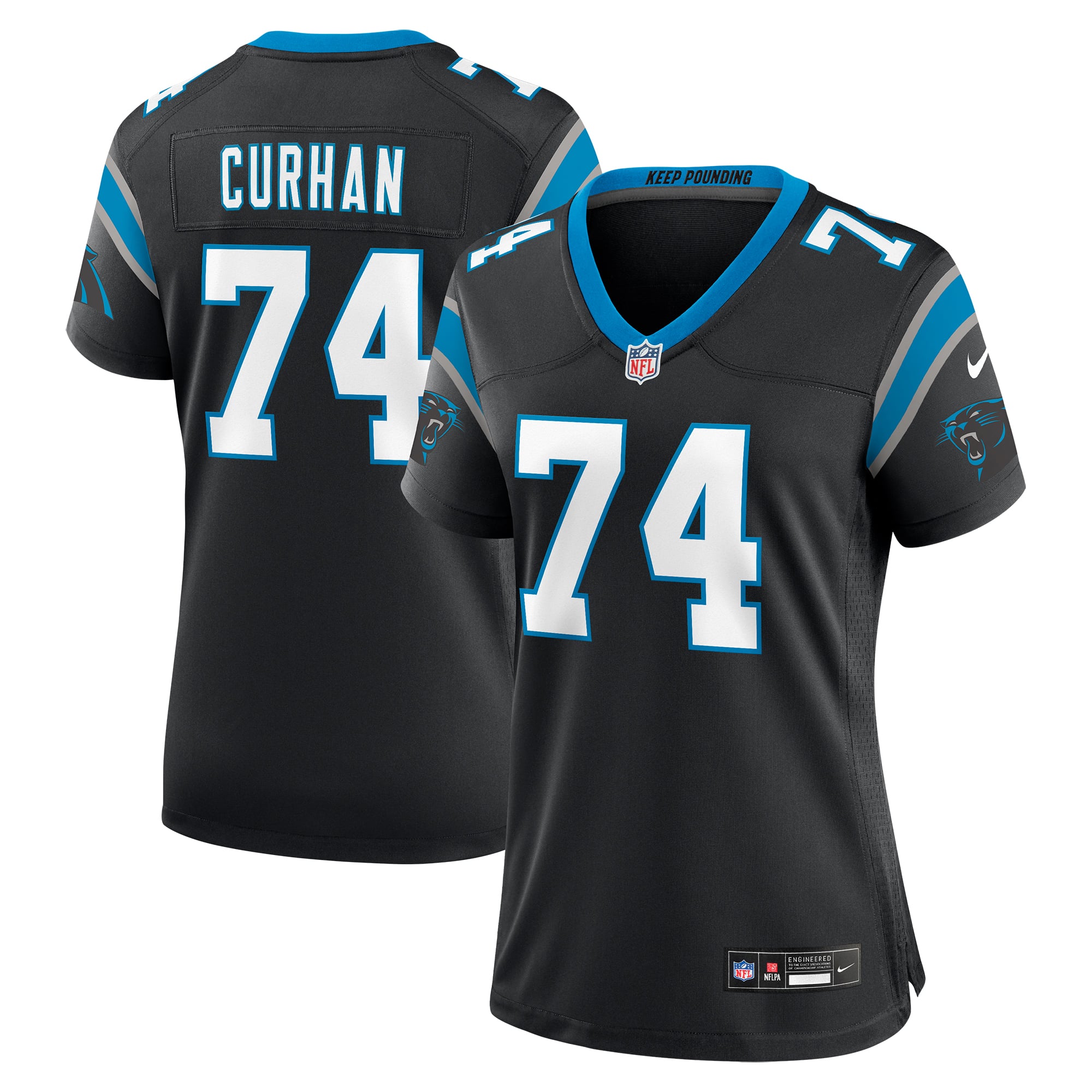 Jake Curhan Carolina Panthers Women's Team Game Jersey - Black - Image 2