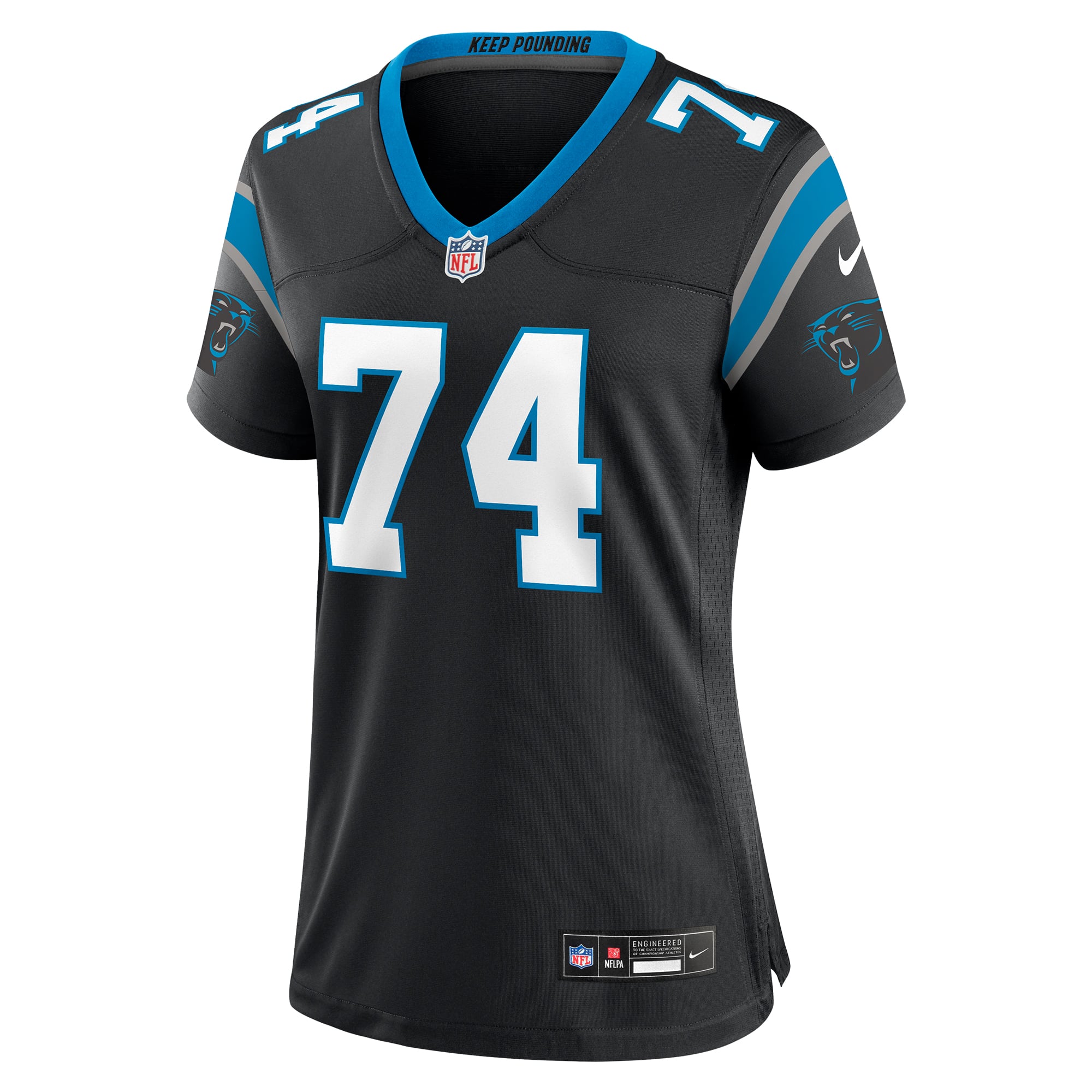 Jake Curhan Carolina Panthers Women's Team Game Jersey - Black - Image 3