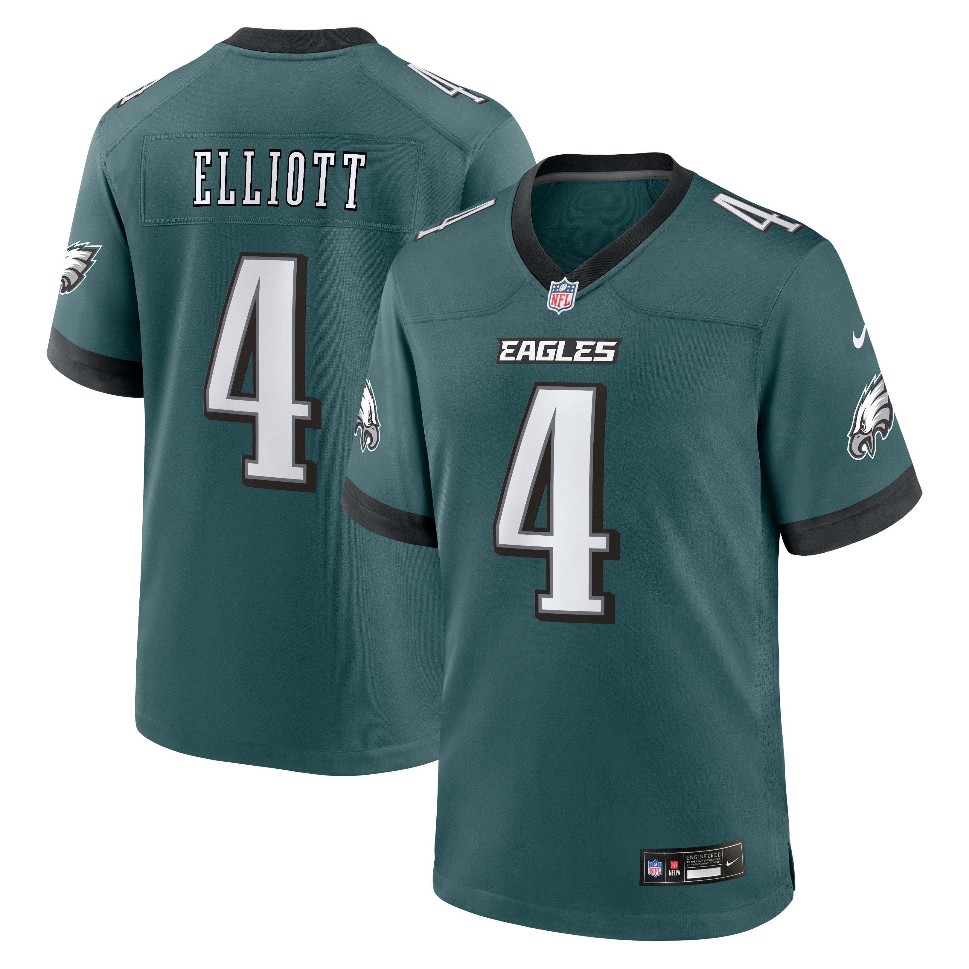 Jake Elliott Philadelphia Eagles Team Game Jersey - Midnight Green - Image 2