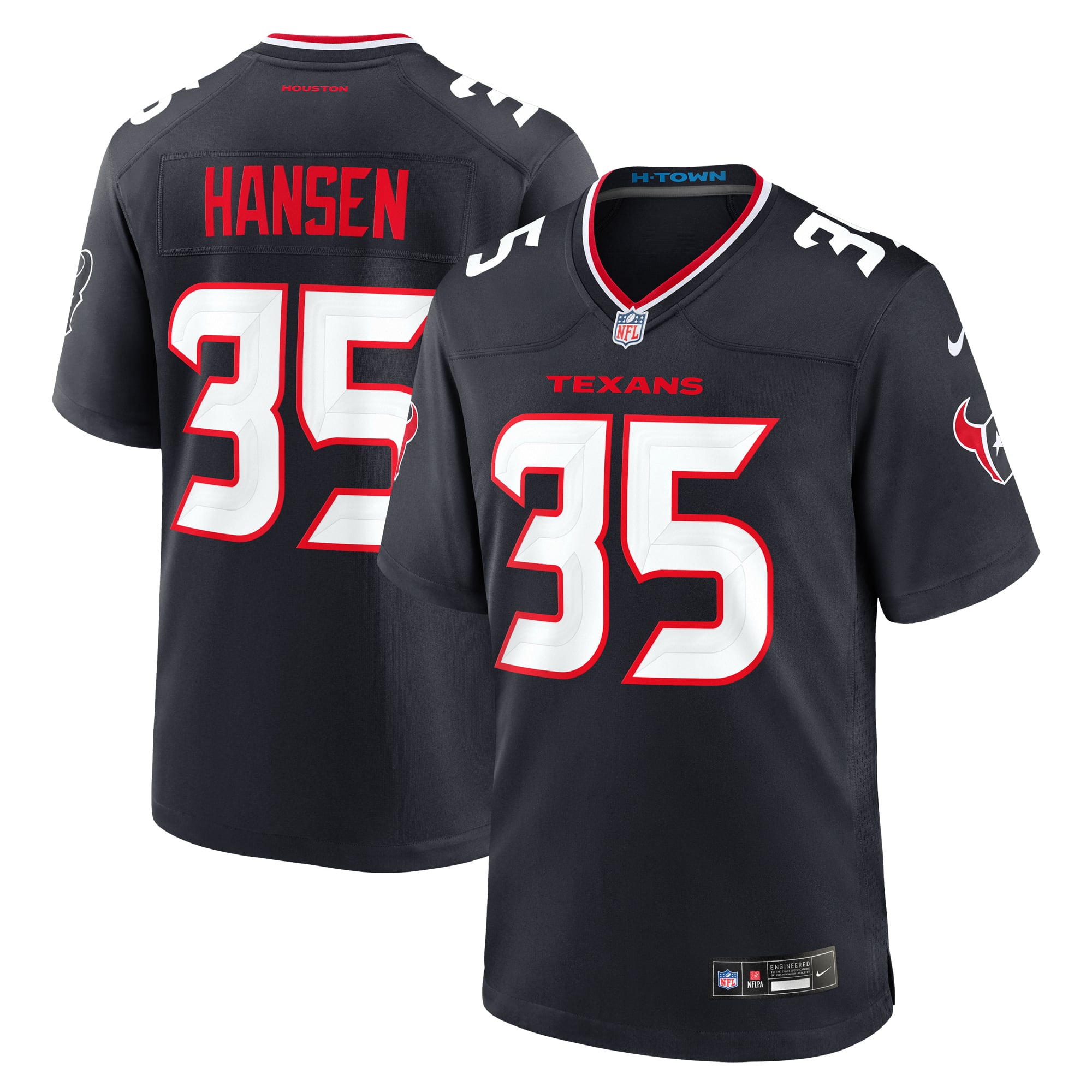 Jake Hansen Houston Texans Team Game Jersey - Navy - Image 2