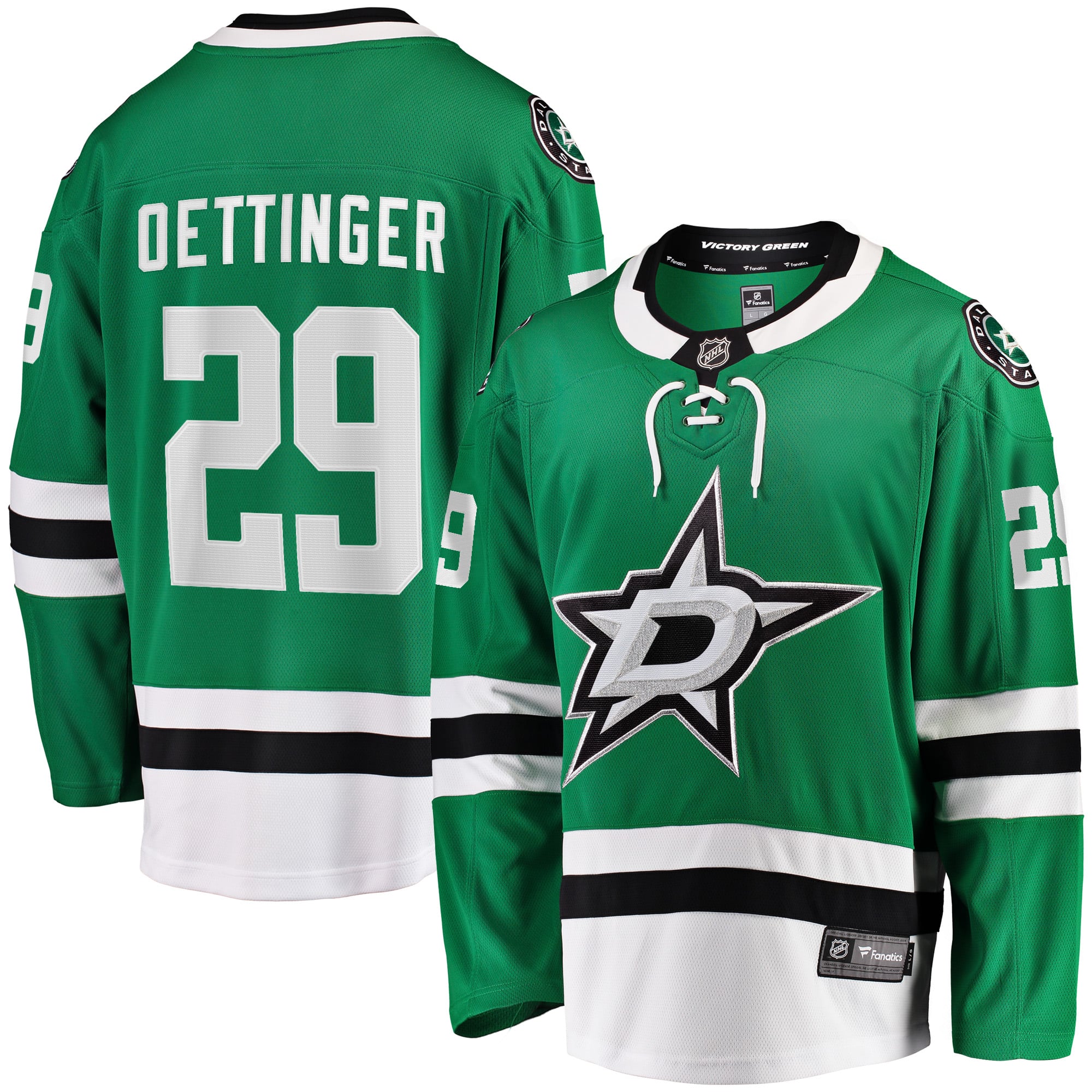 Jake Oettinger Dallas Stars Home Breakaway Player Jersey - Kelly Green - Image 2