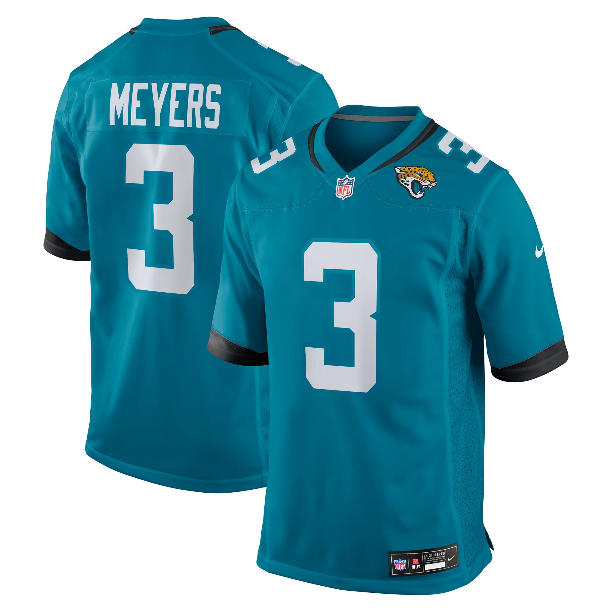 Jakobi Meyers Jacksonville Jaguars Alternate Game Jersey - Black - Teal