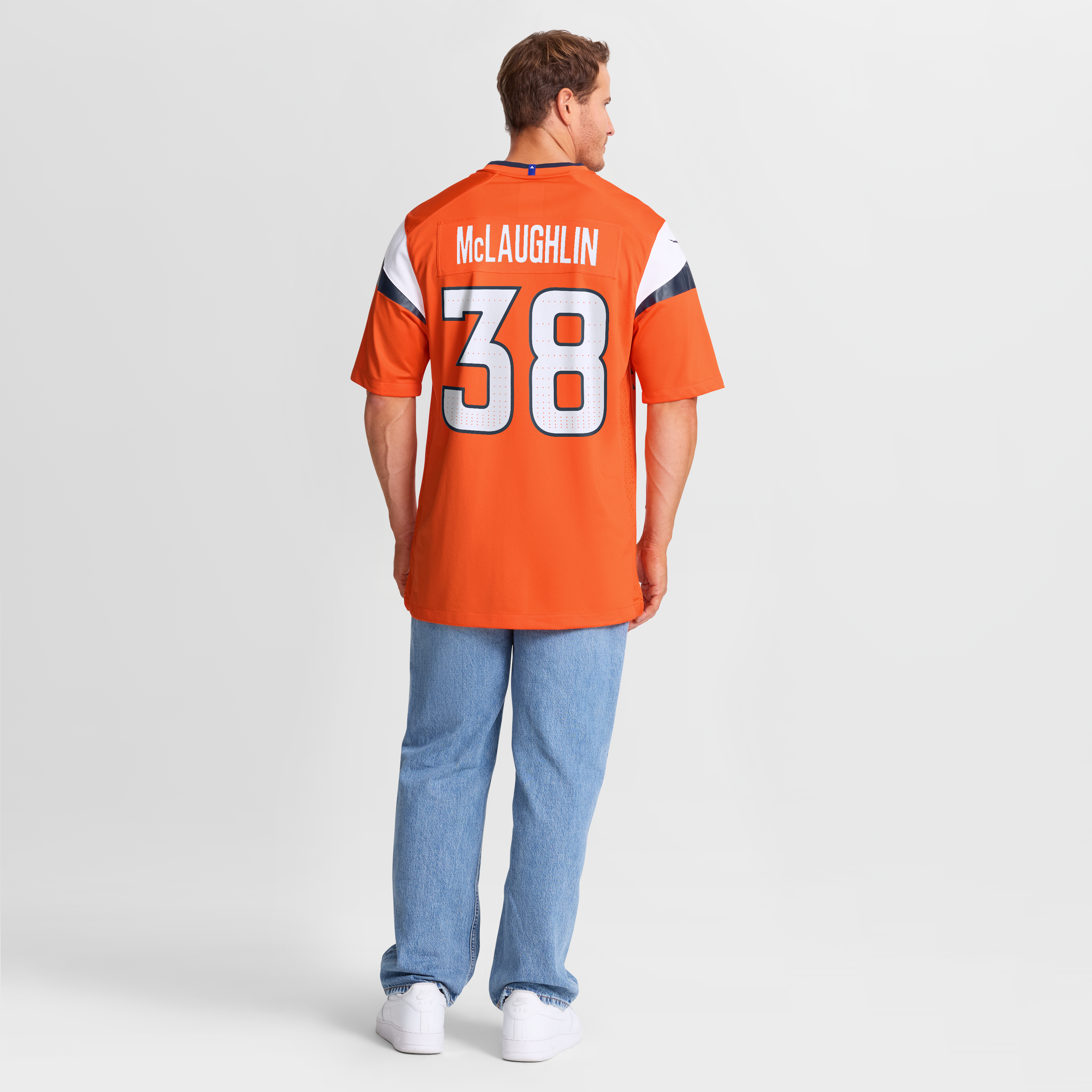 Jaleel McLaughlin Denver Broncos Game Jersey - White - Orange - Image 9
