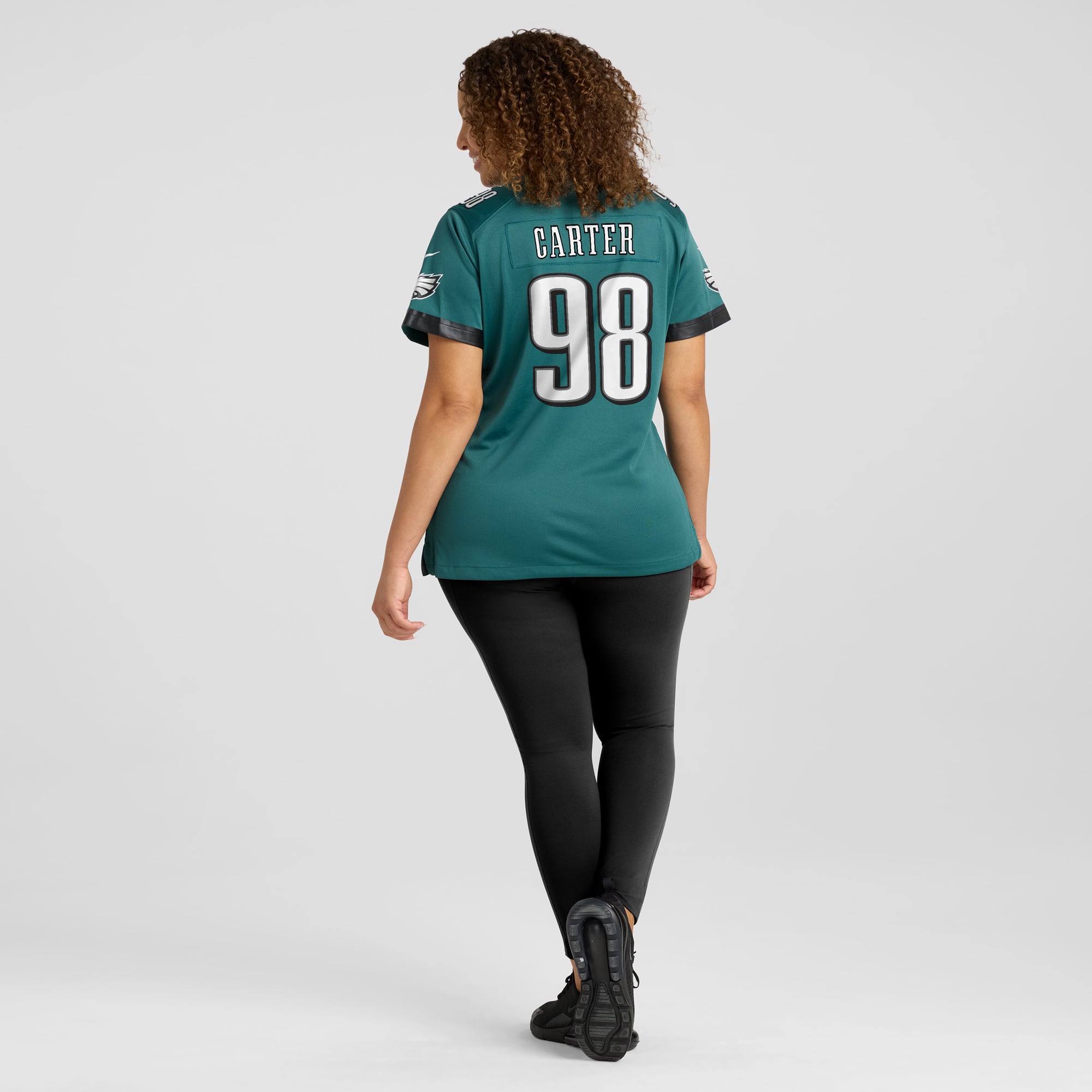 Jalen Carter Philadelphia Eagles Women's Team Game Jersey - Midnight Green - Image 8