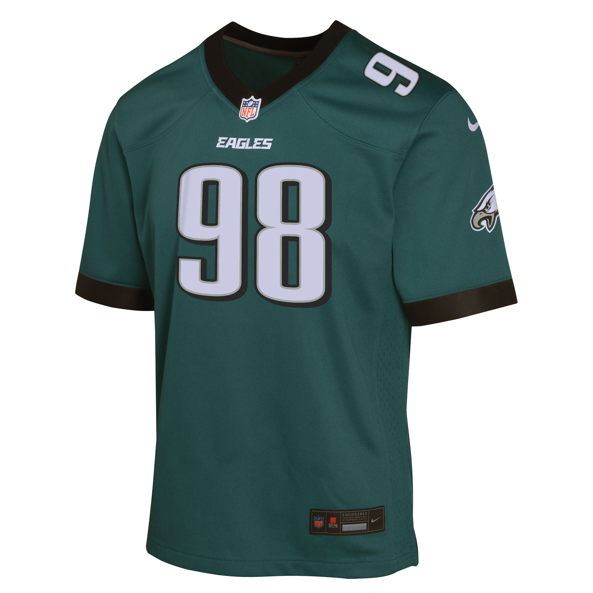 Jalen Carter Philadelphia Eagles Youth Game Player Jersey - Midnight Green - Image 3