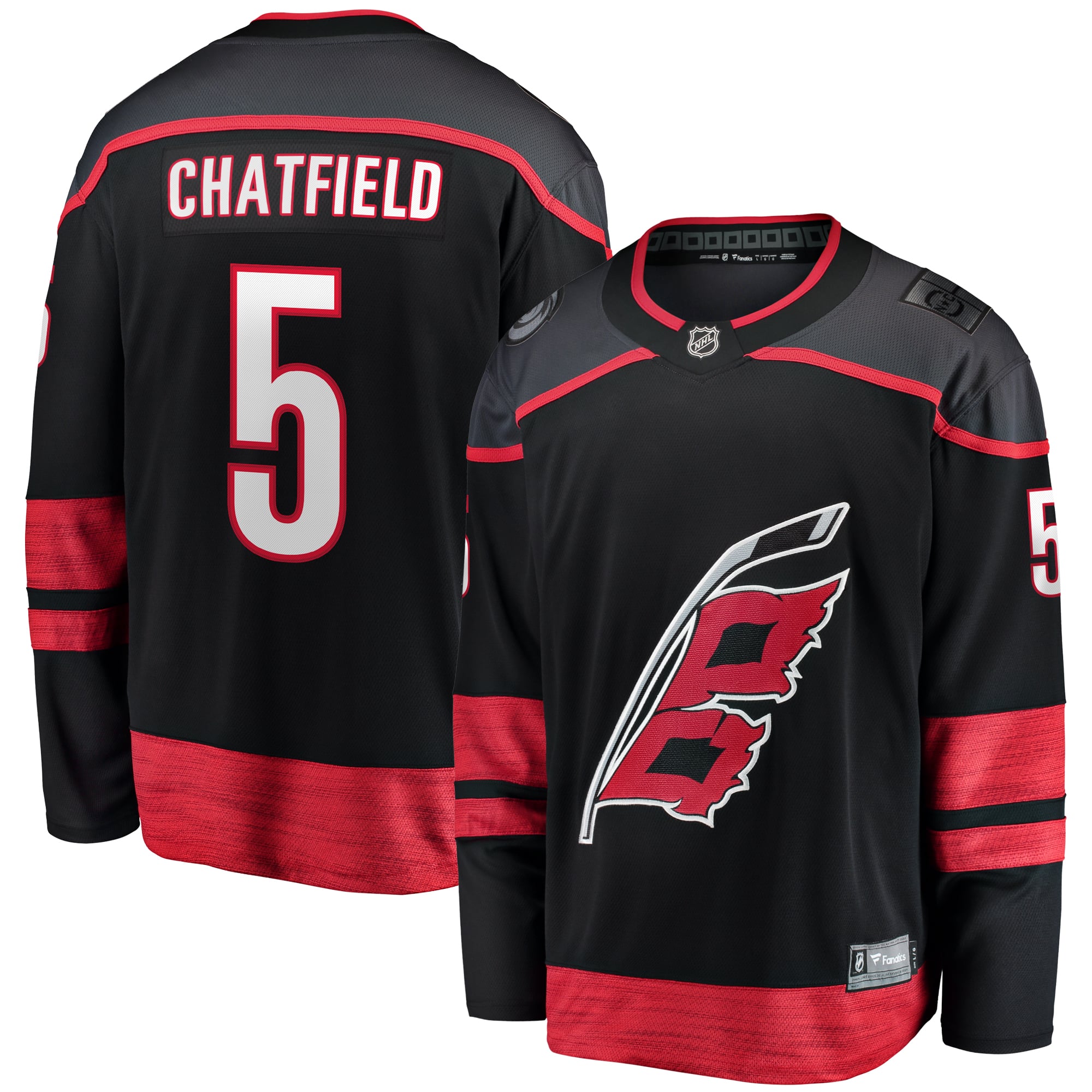 Jalen Chatfield Carolina Hurricanes Home Premier Breakaway Player Jersey - Black
