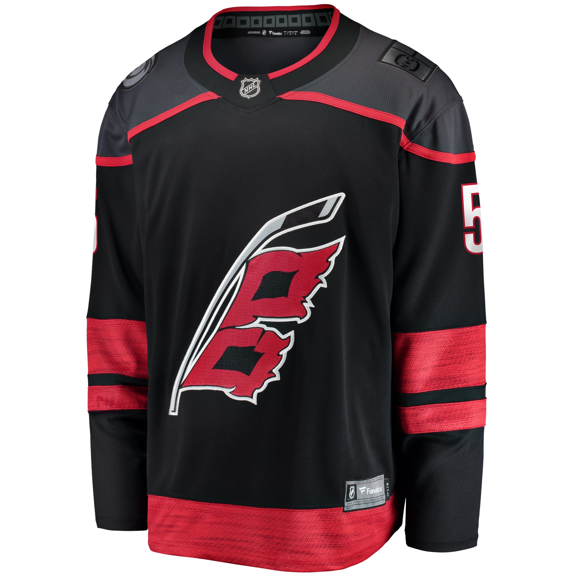 Jalen Chatfield Carolina Hurricanes Home Premier Breakaway Player Jersey - Black - Image 3