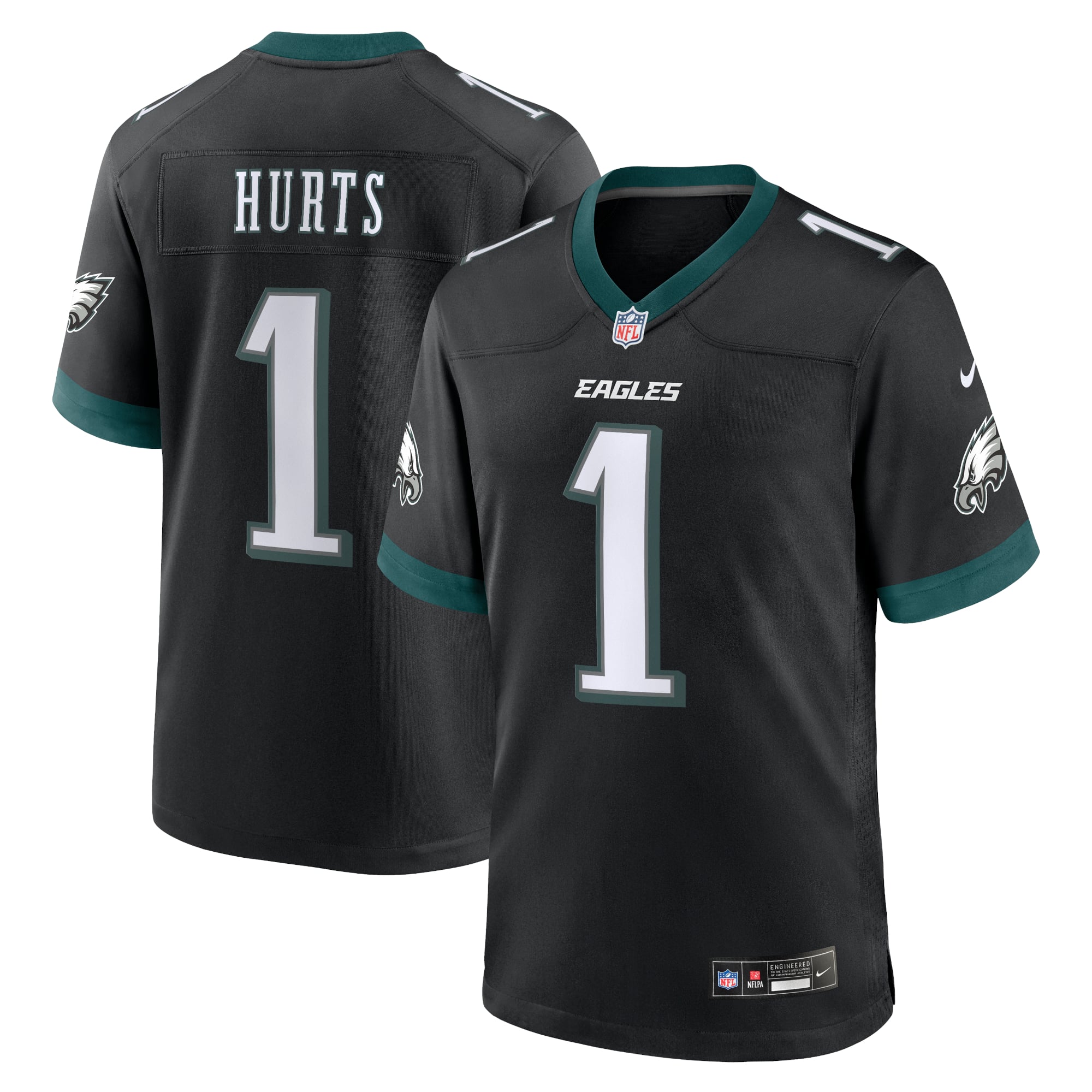 Jalen Hurts Philadelphia Eagles Alternate Game Jersey - Black - Image 2