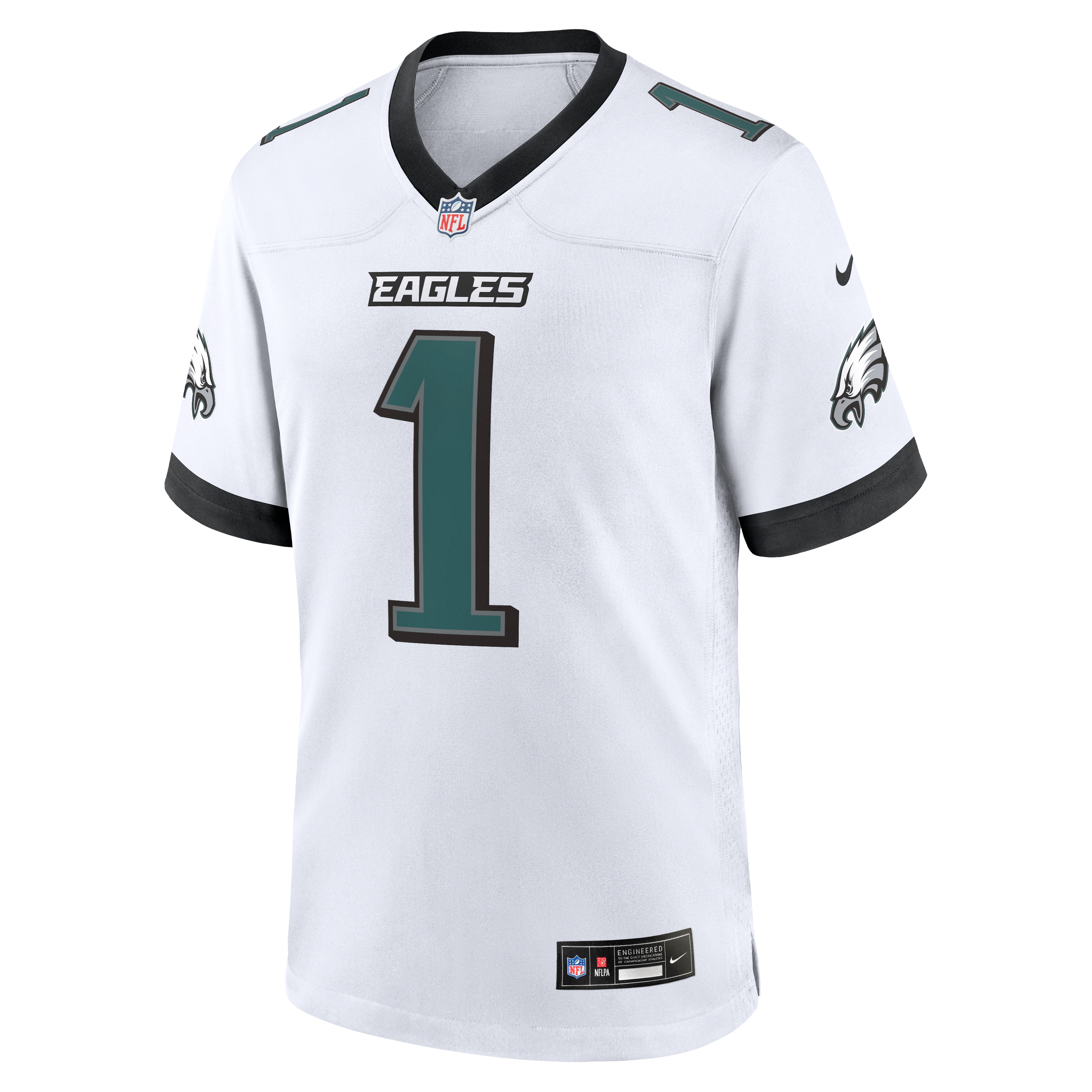 Jalen Hurts Philadelphia Eagles Alternate Game Jersey - Black - White - Image 3
