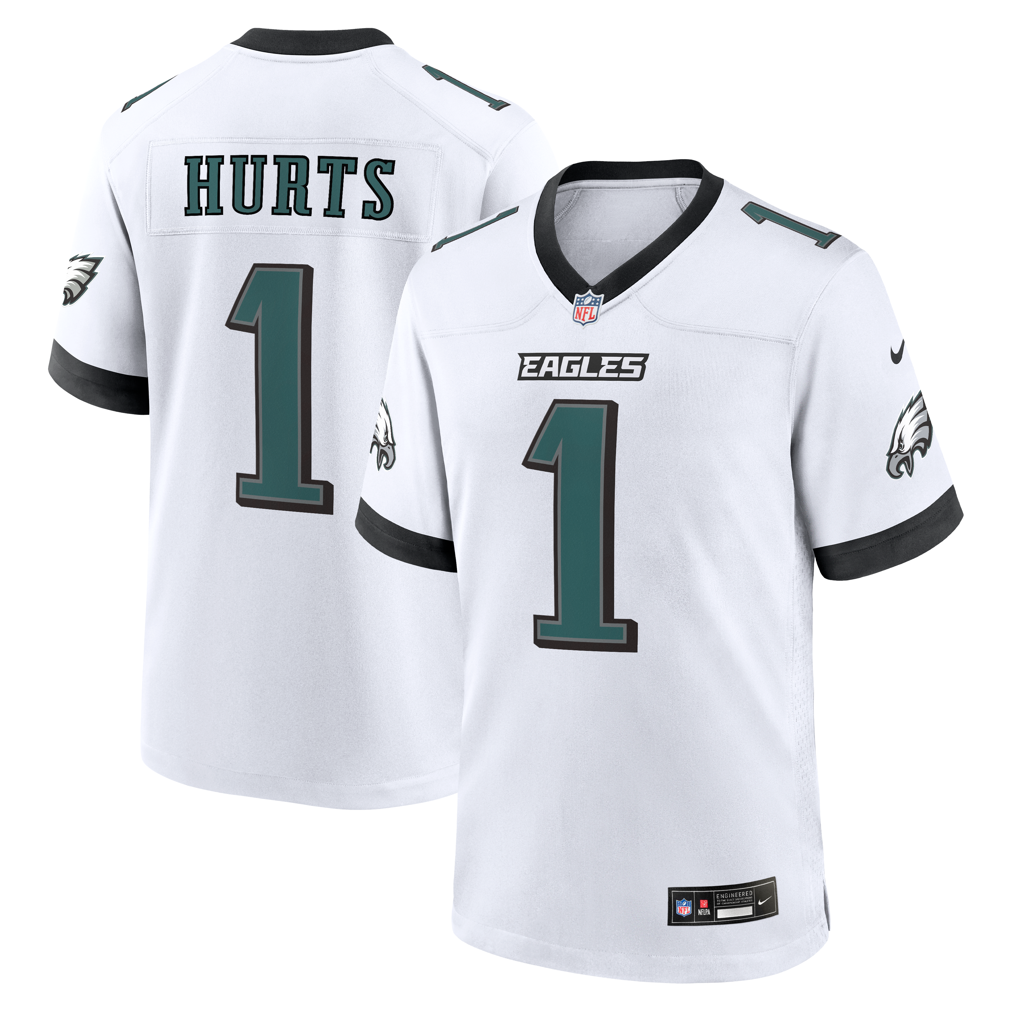 Jalen Hurts Philadelphia Eagles Alternate Game Jersey - Black - White