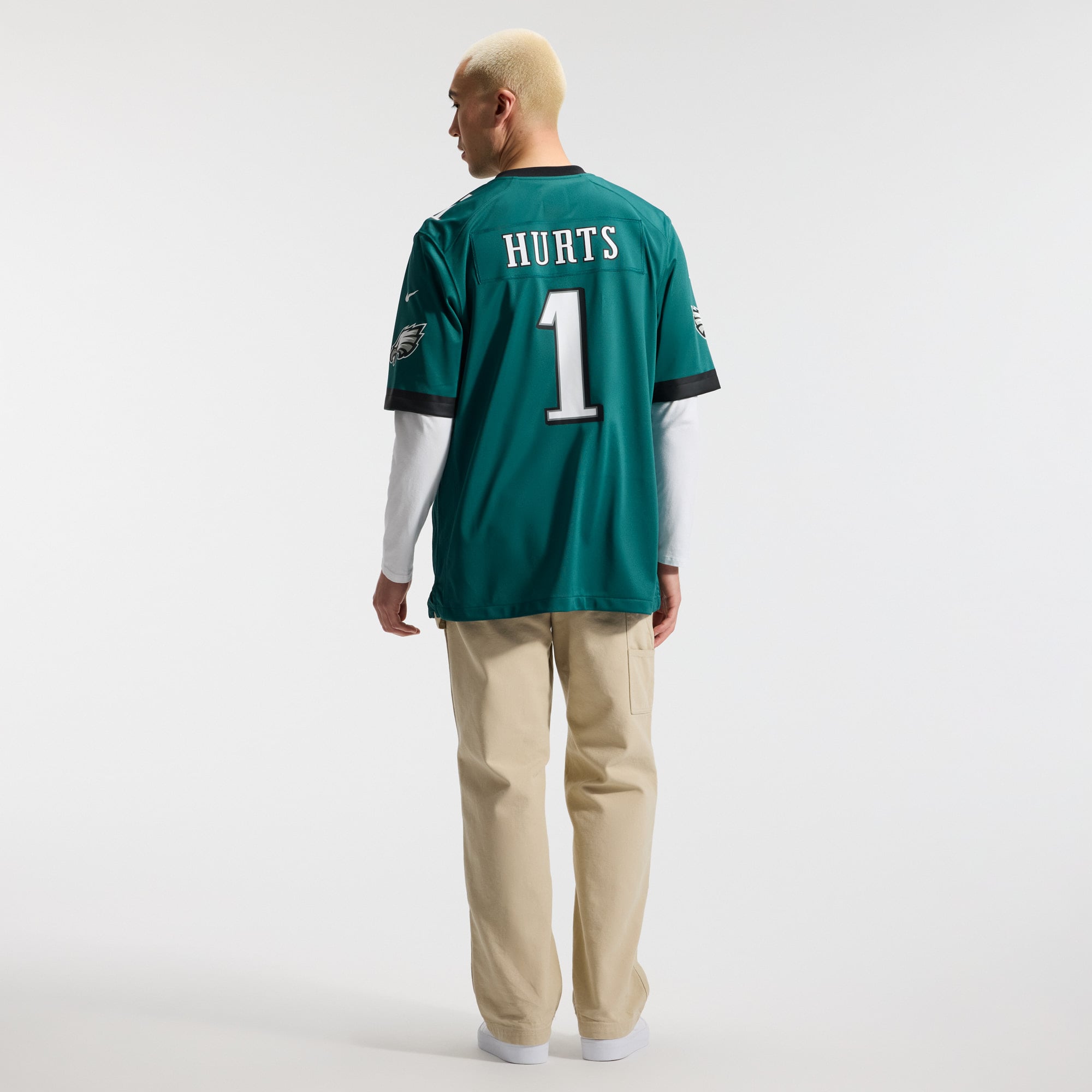Jalen Hurts Philadelphia Eagles Game Jersey - White - Midnight Green - Image 7