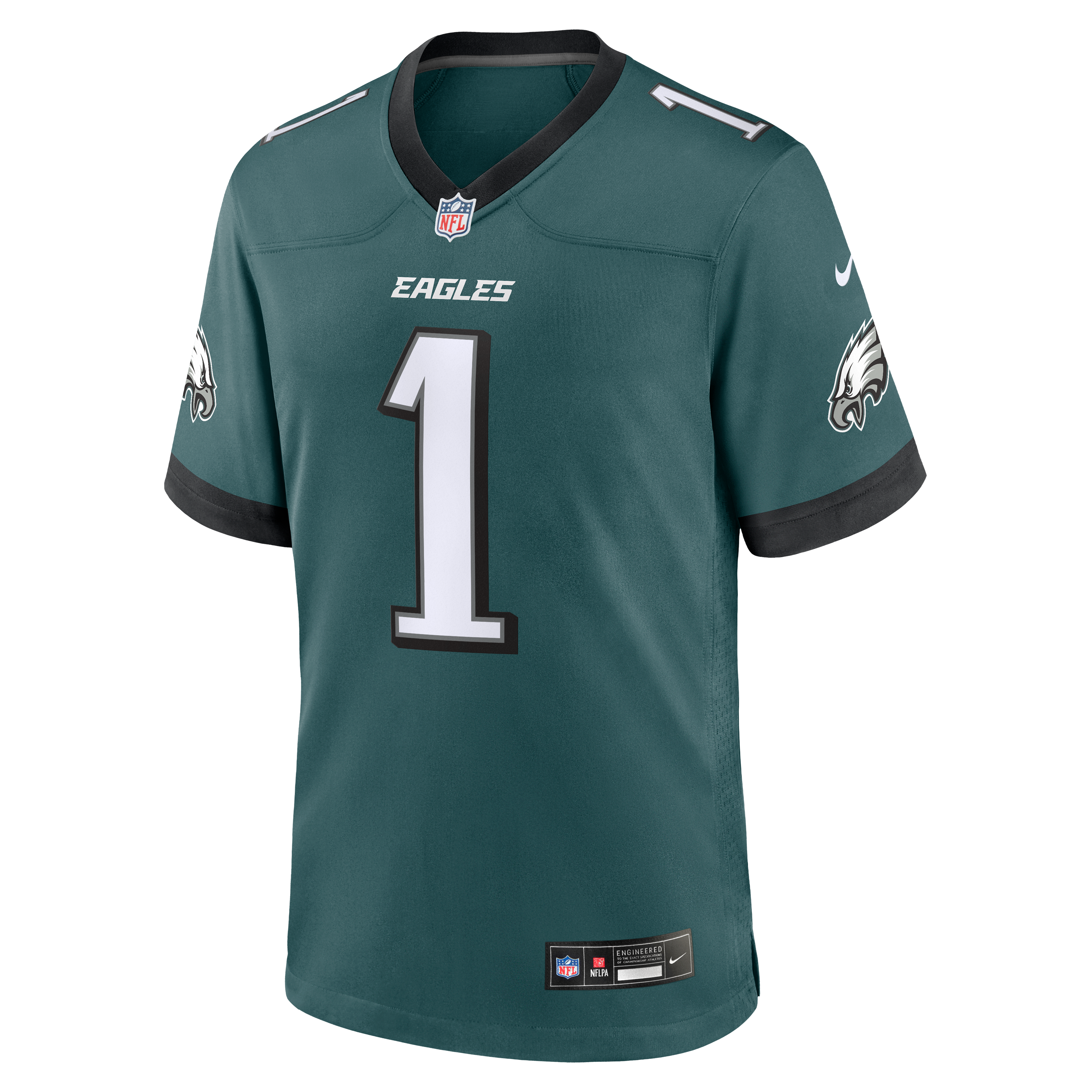 Jalen Hurts Philadelphia Eagles Game Jersey - White - Midnight Green - Image 8