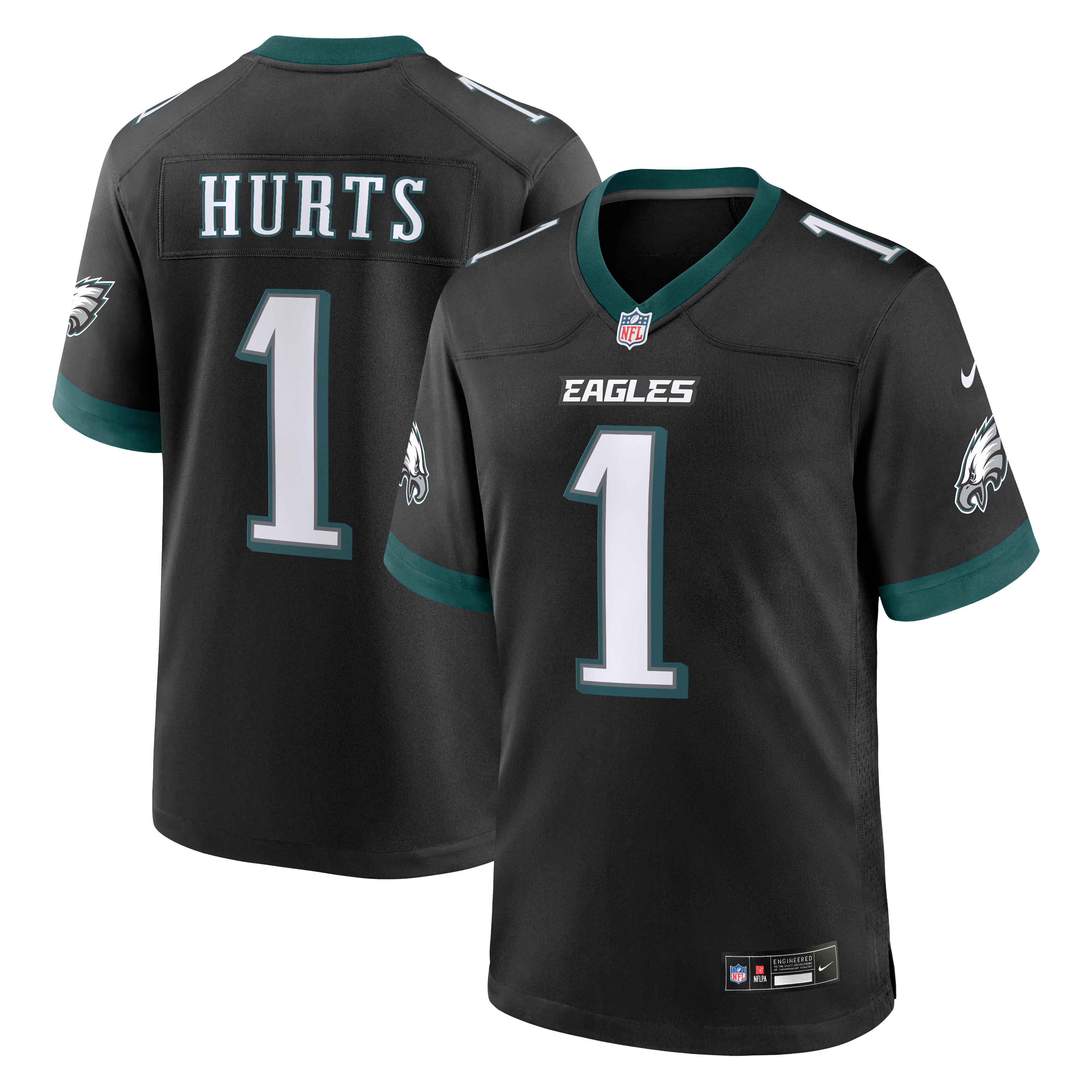 Jalen Hurts Philadelphia Eagles Team Game Jersey - Midnight Green - Black - Image 2