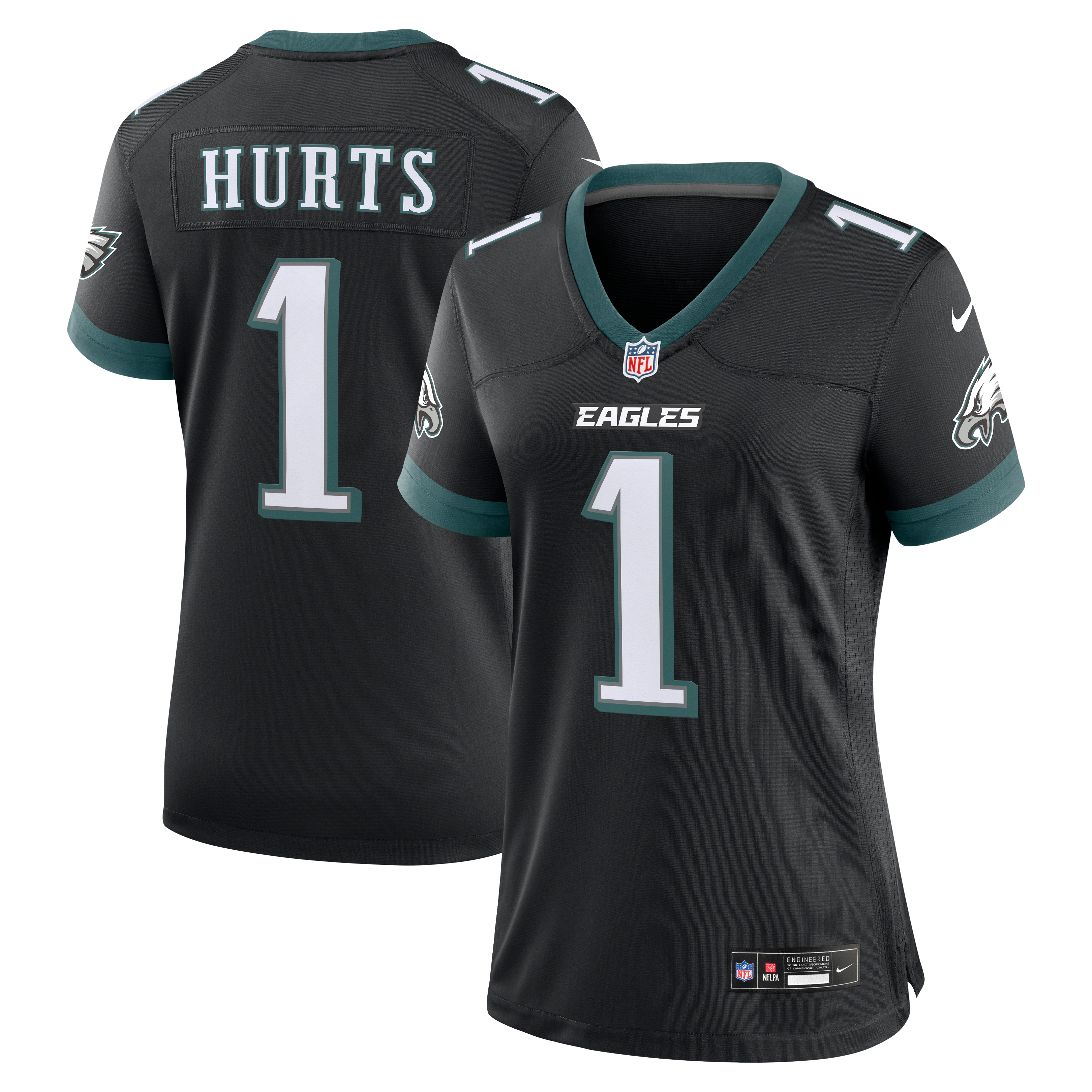 Jalen Hurts Philadelphia Eagles Women's Alternate Game Jersey - Black - Black