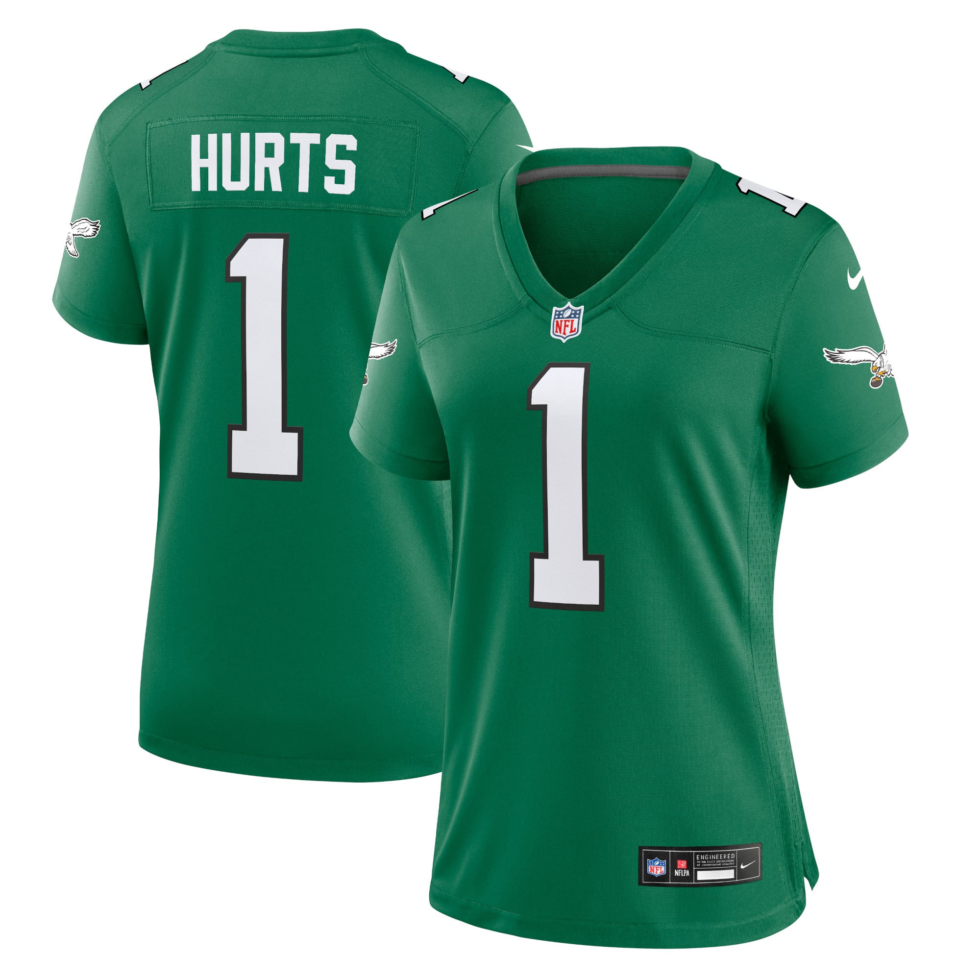 Jalen Hurts Philadelphia Eagles Women's Alternate Game Jersey - Black - Kelly Green - Image 2