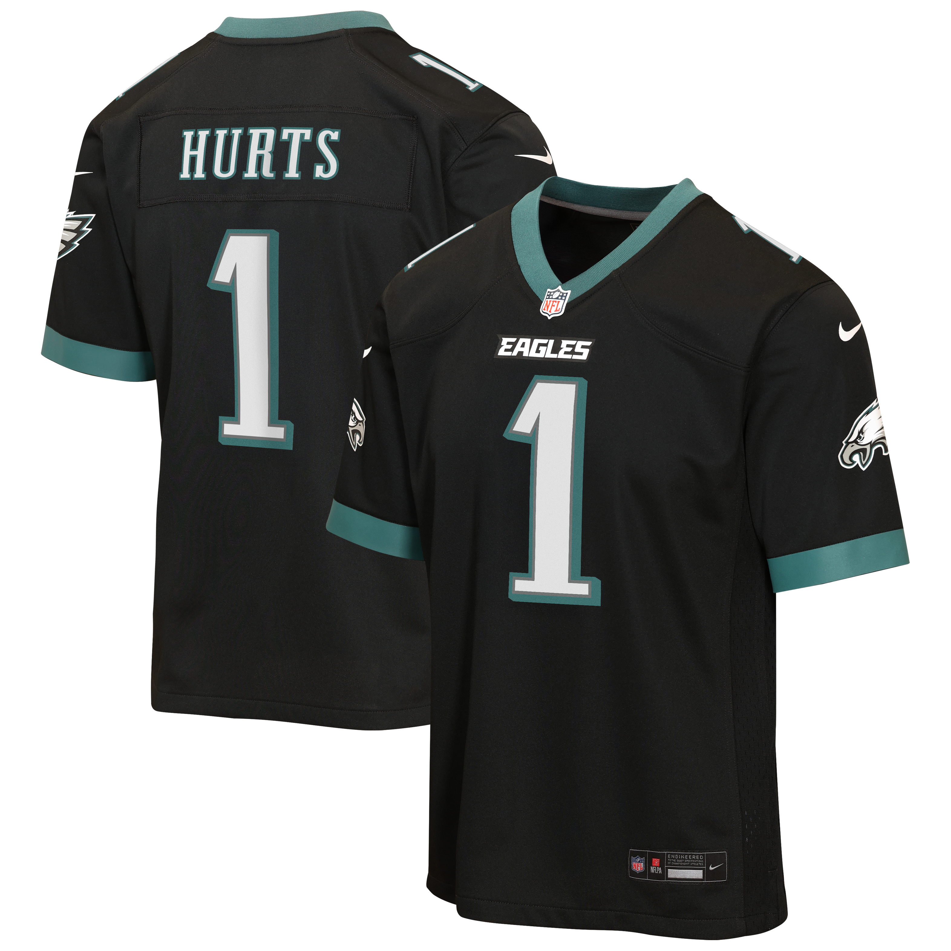 Jalen Hurts Philadelphia Eagles Youth Alternate Game Jersey - Black
