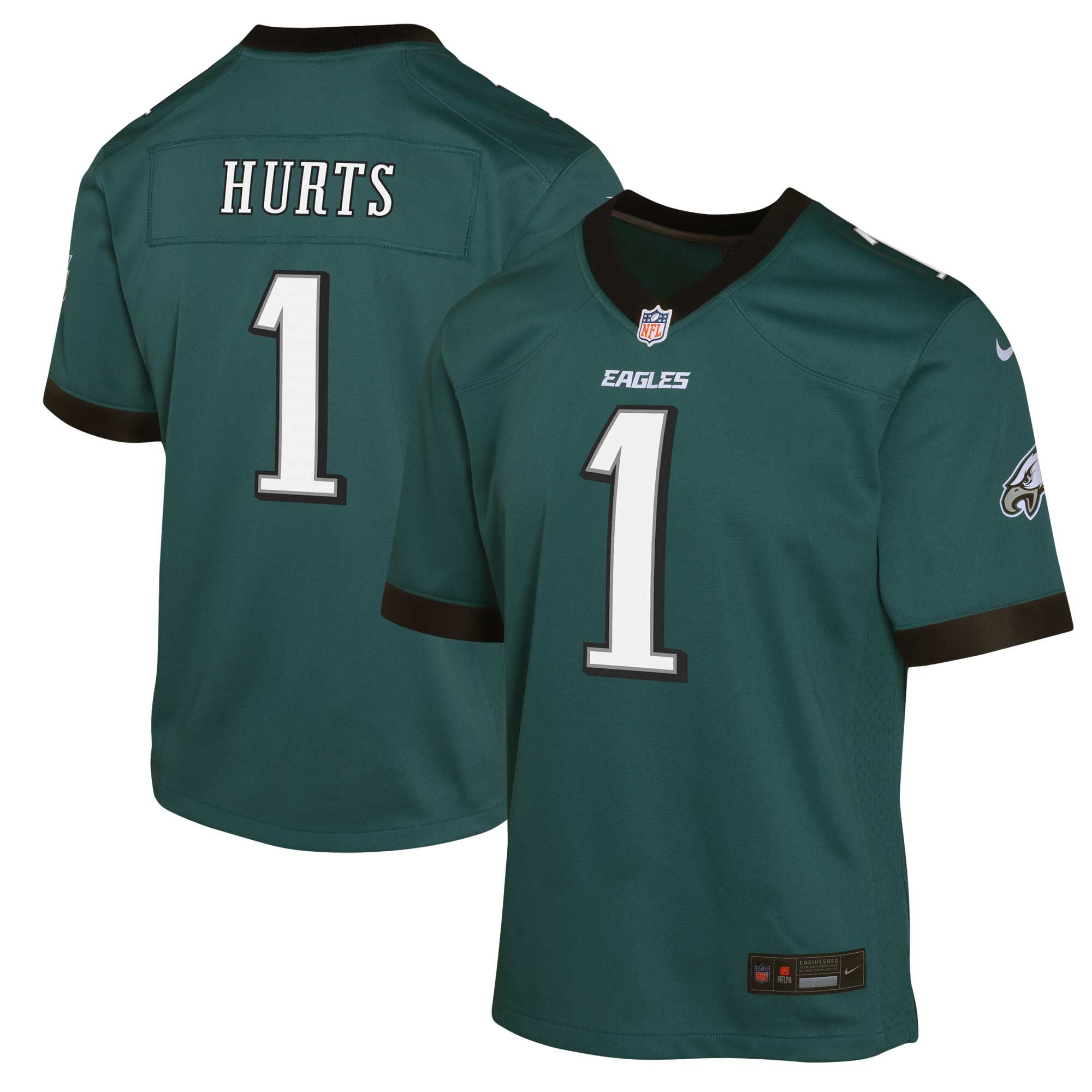 Jalen Hurts Philadelphia Eagles Youth Game Jersey - Green