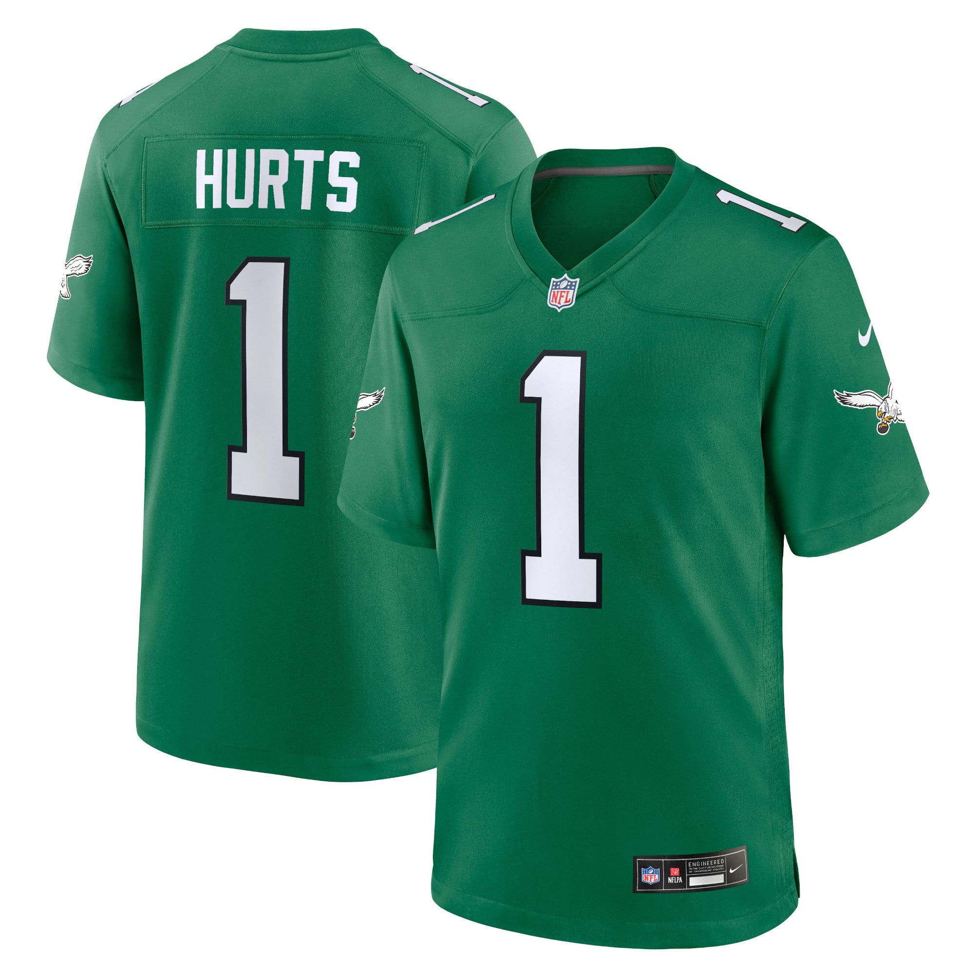 Jalen Hurts Philadelphia Eagles Youth Game Jersey - Kelly Green - Image 2