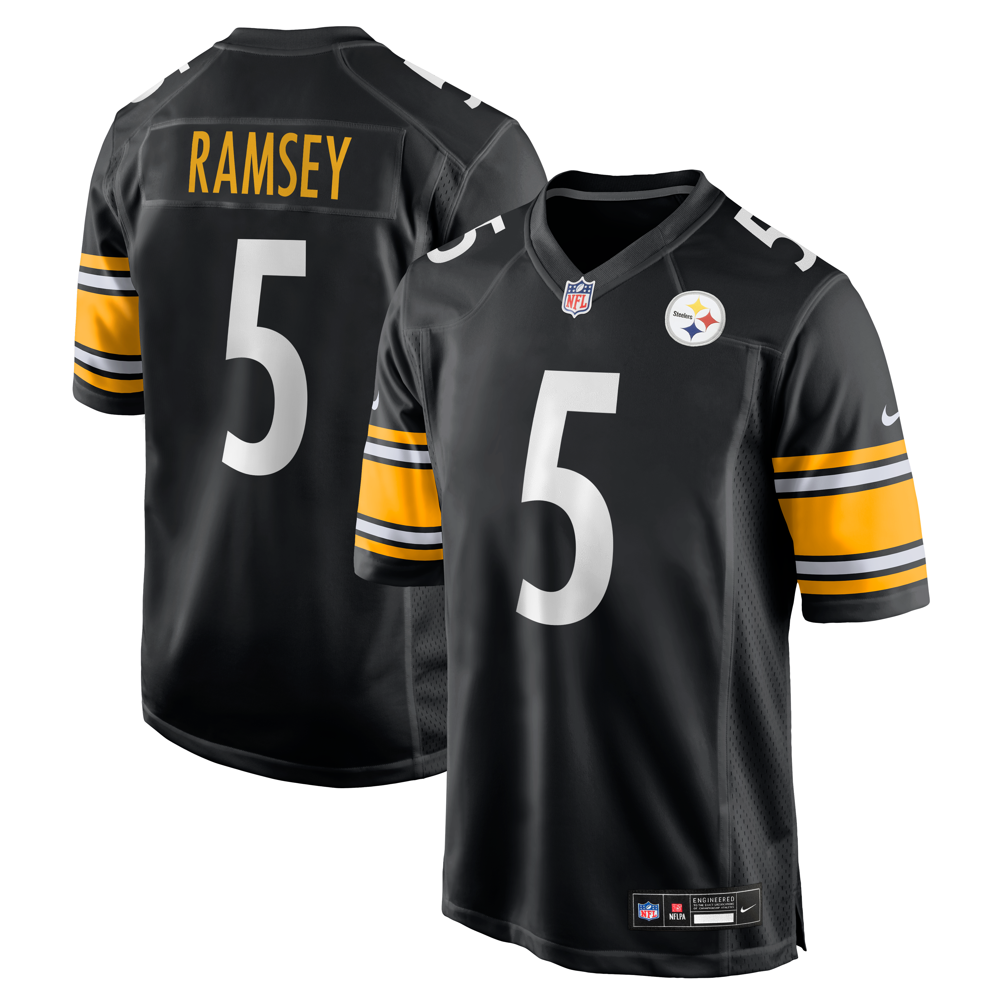 Jalen Ramsey Pittsburgh Steelers Alternate 1933 Throwback Game Jersey - Black - Image 2