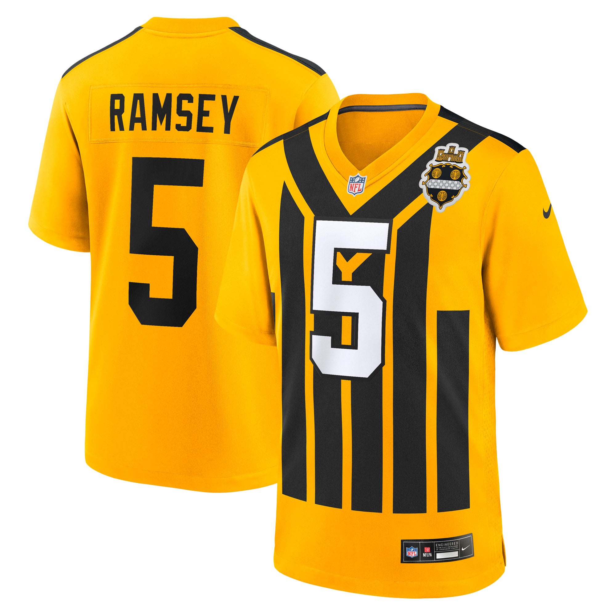 Jalen Ramsey Pittsburgh Steelers Alternate 1933 Throwback Game Jersey - Gold - Image 2
