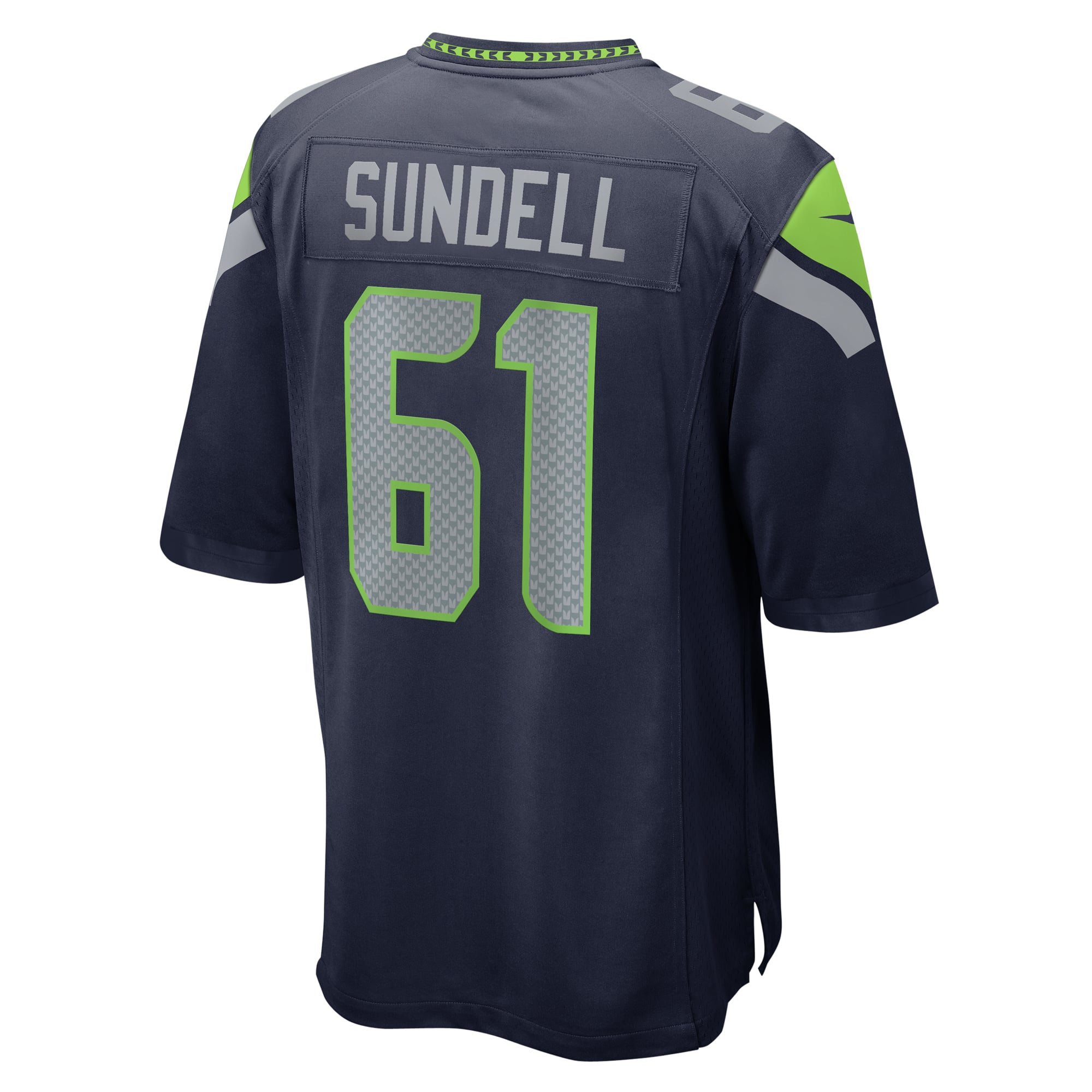 Jalen Sundell Seattle Seahawks Game Jersey - College Navy - Image 4