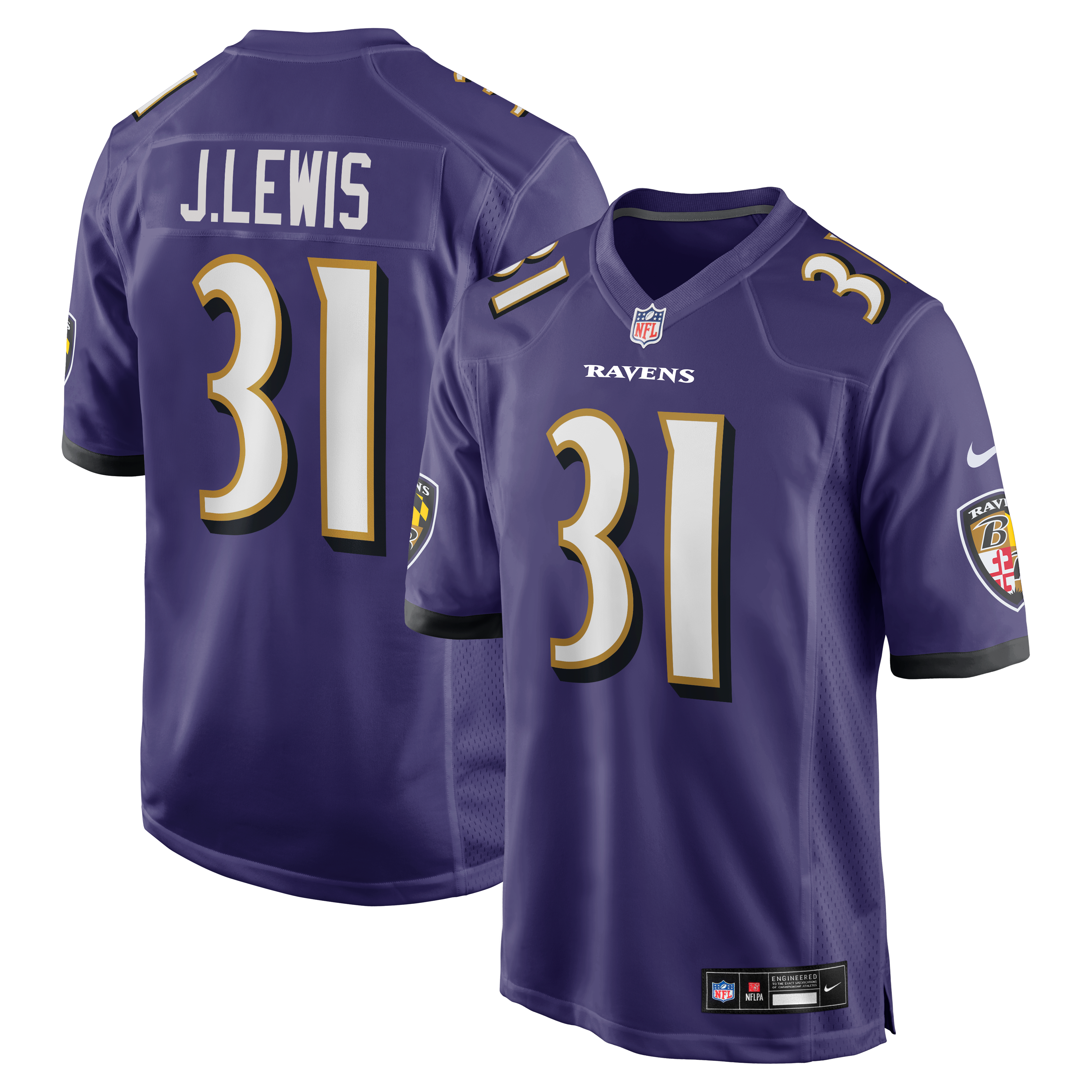 Jamal Lewis Baltimore Ravens Retired Player Alternate Game Jersey - Purple - Image 2