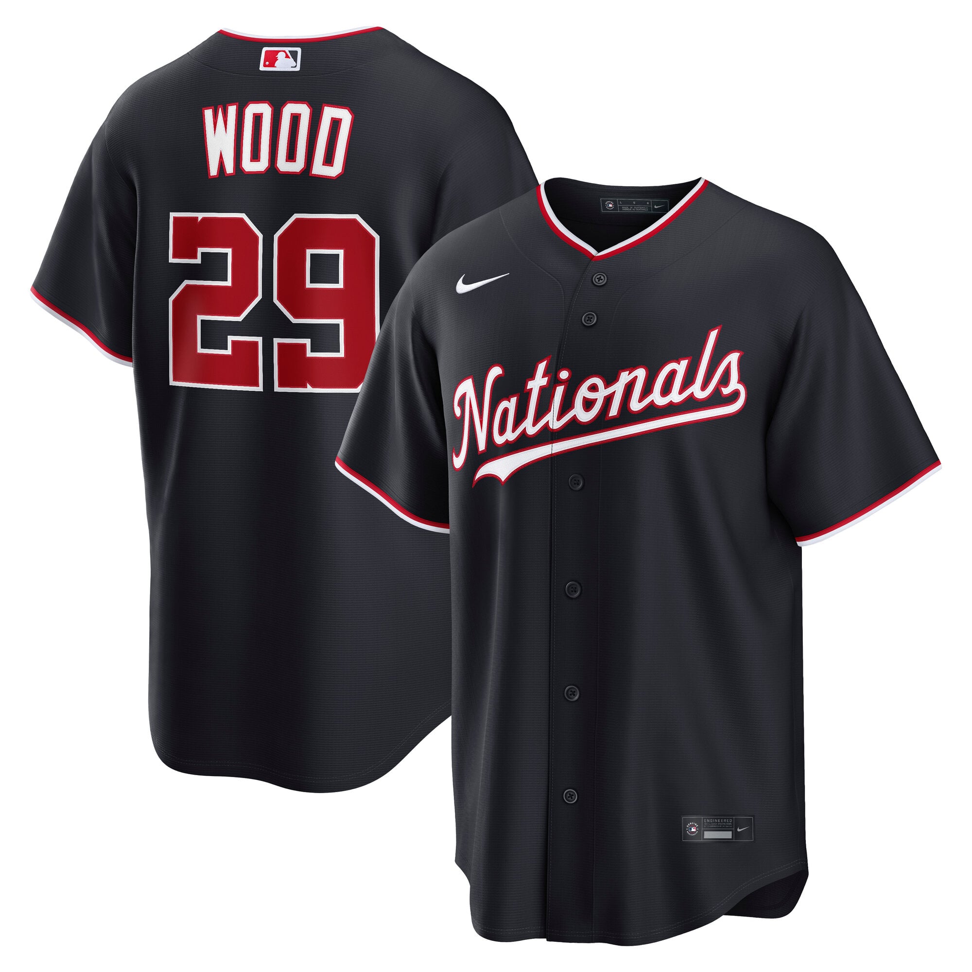 James Wood Washington Nationals Alternate Jersey - Navy - Image 2