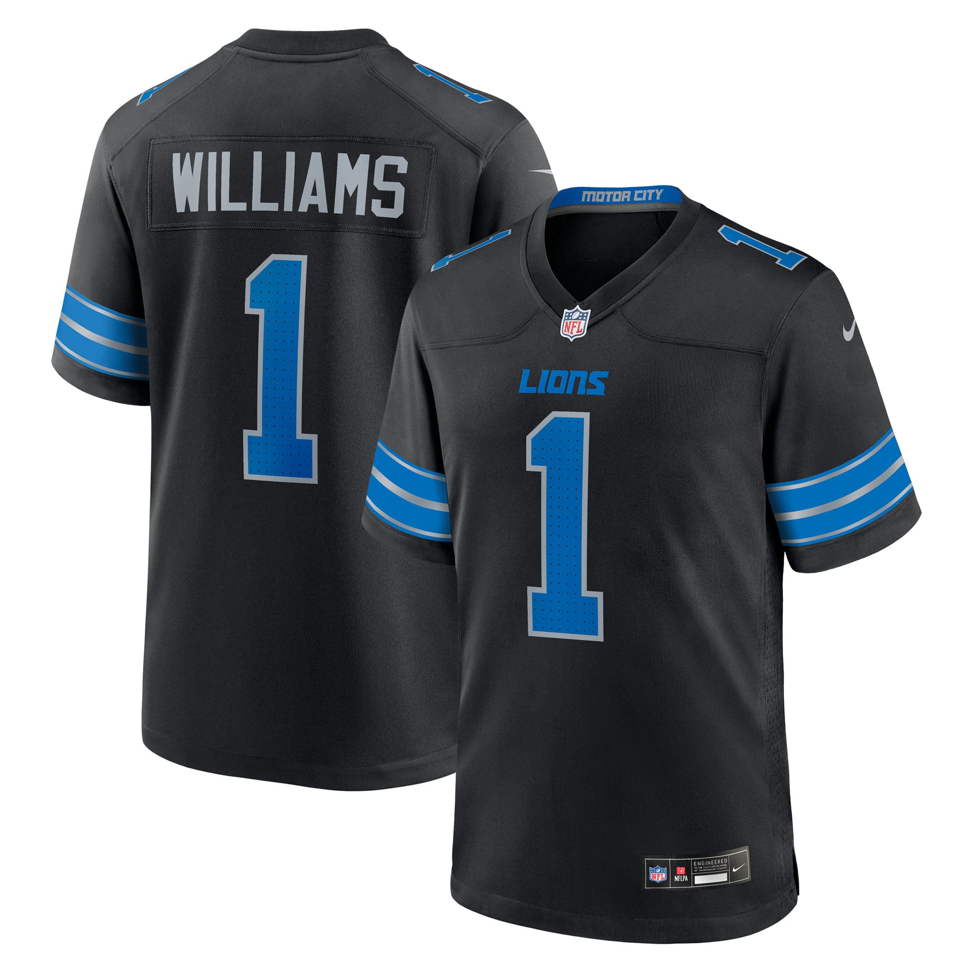 Jameson Williams Detroit Lions Game Player Jersey - Black - Image 2