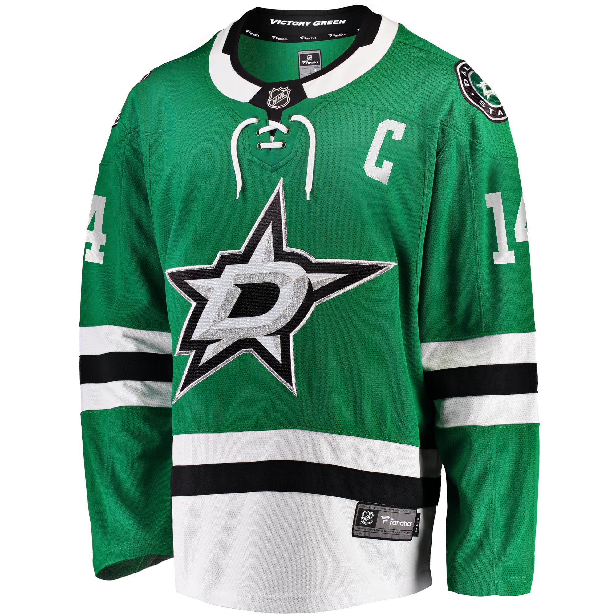 Jamie Benn Dallas Stars Captain Patch Home Breakaway Jersey - Kelly Green - Image 3