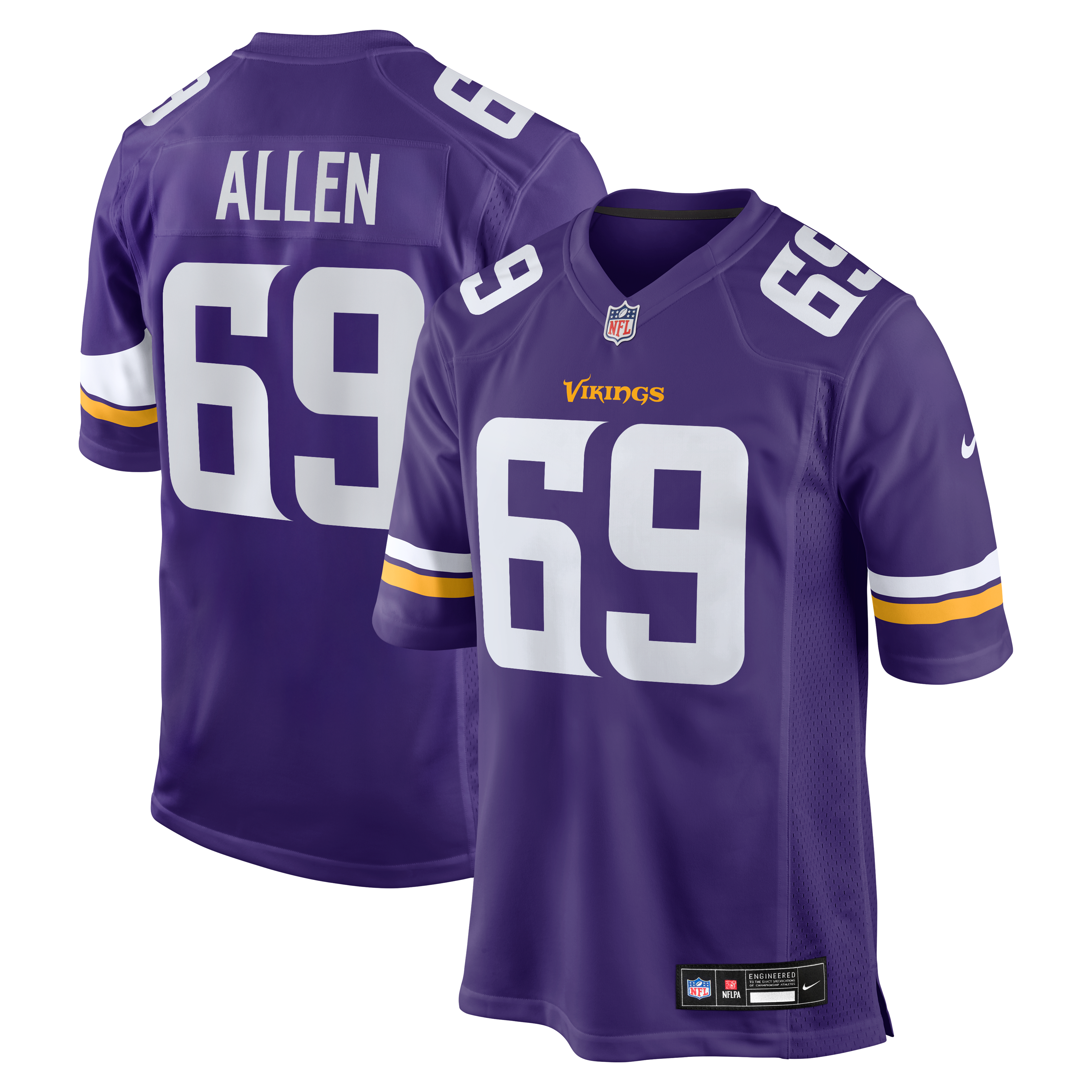 Jared Allen Minnesota Vikings Retired Player Game Jersey - Purple