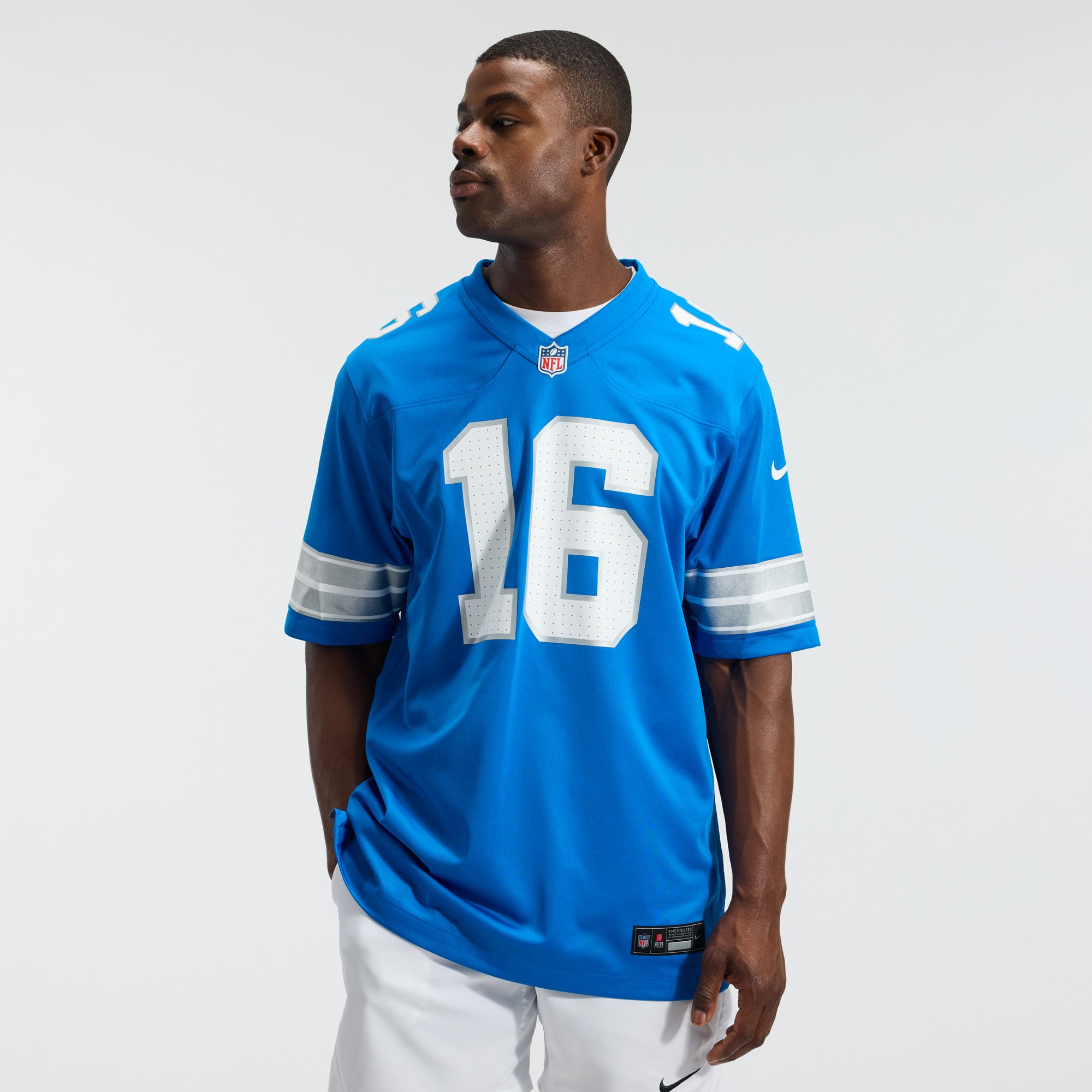 Jared Goff Detroit Lions Game Jersey - Blue - Image 4