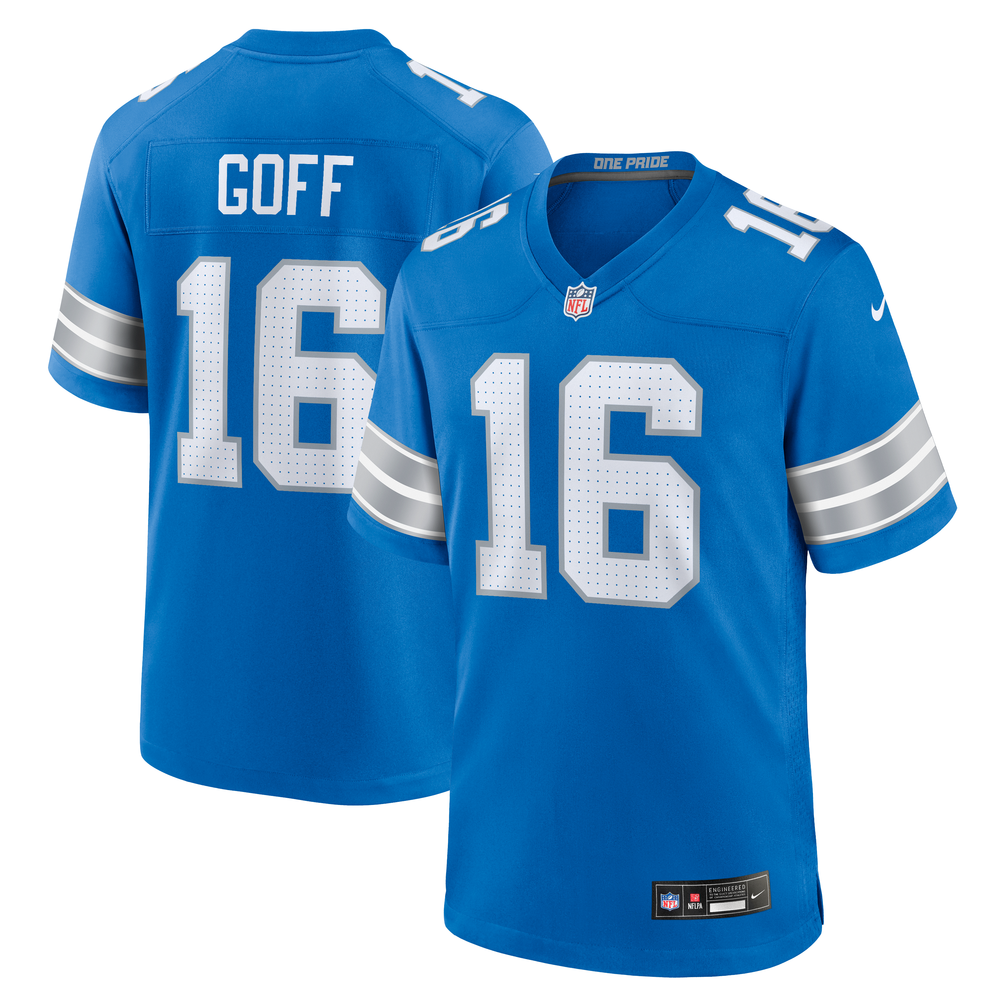 Jared Goff Detroit Lions Game Jersey - Blue - Image 2