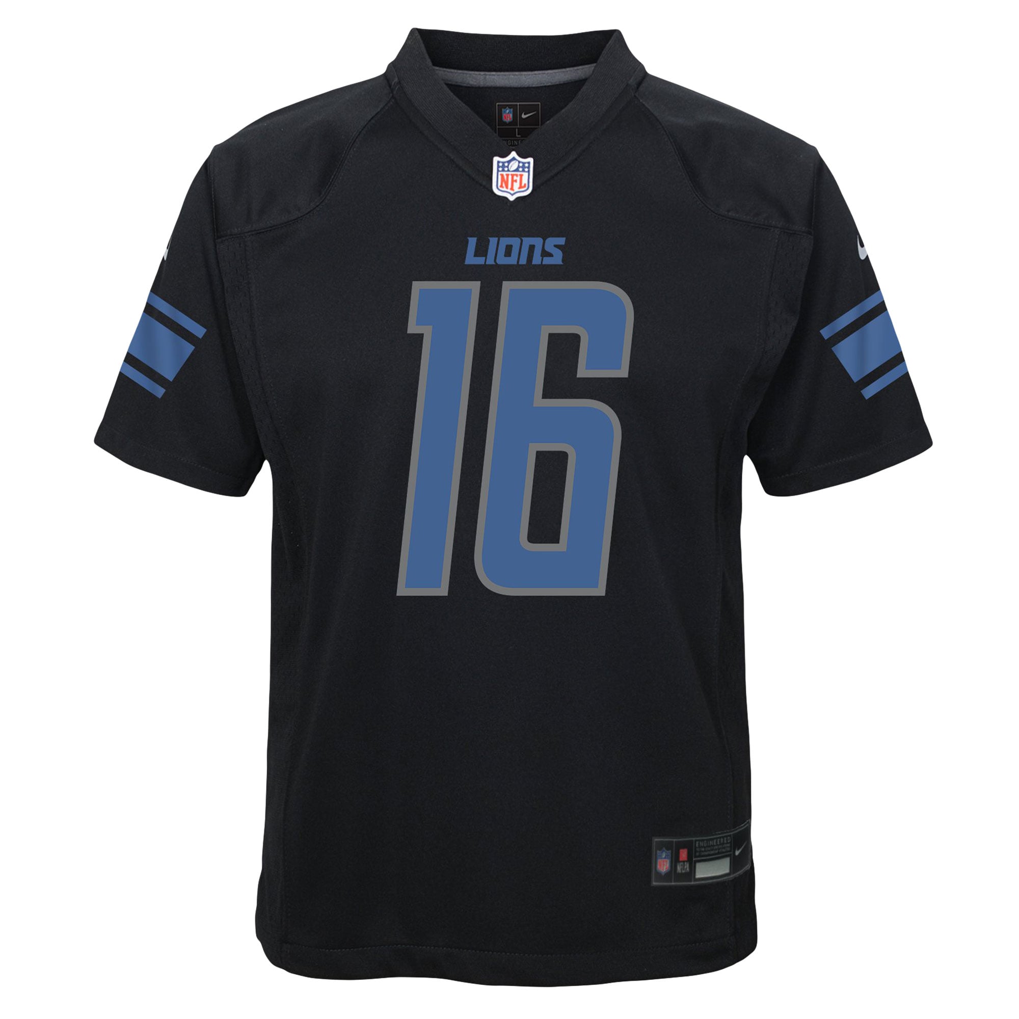 Jared Goff Detroit Lions Youth Game Jersey - Black - Image 3