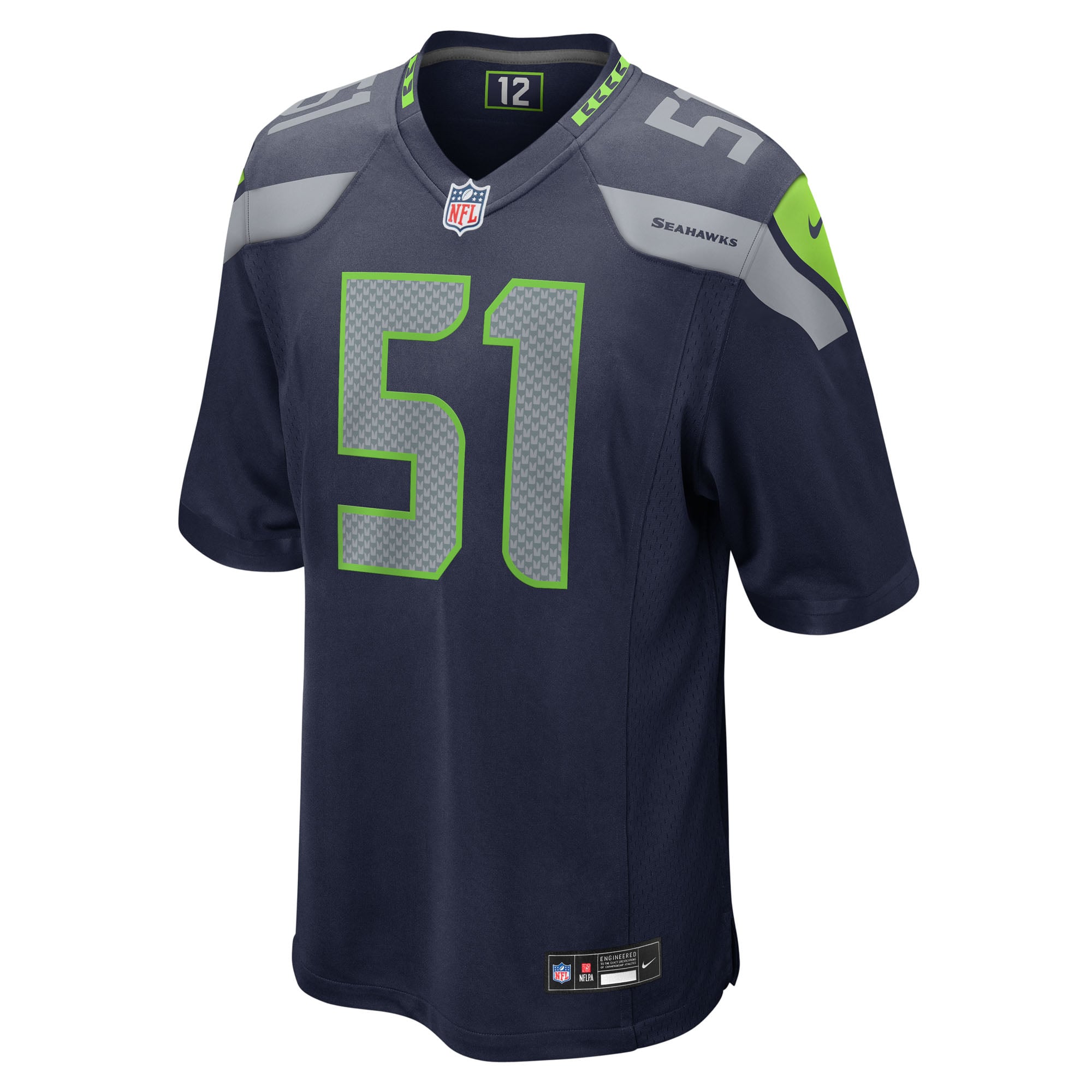 Jared Ivey Seattle Seahawks Team Game Jersey - College Navy - Image 3