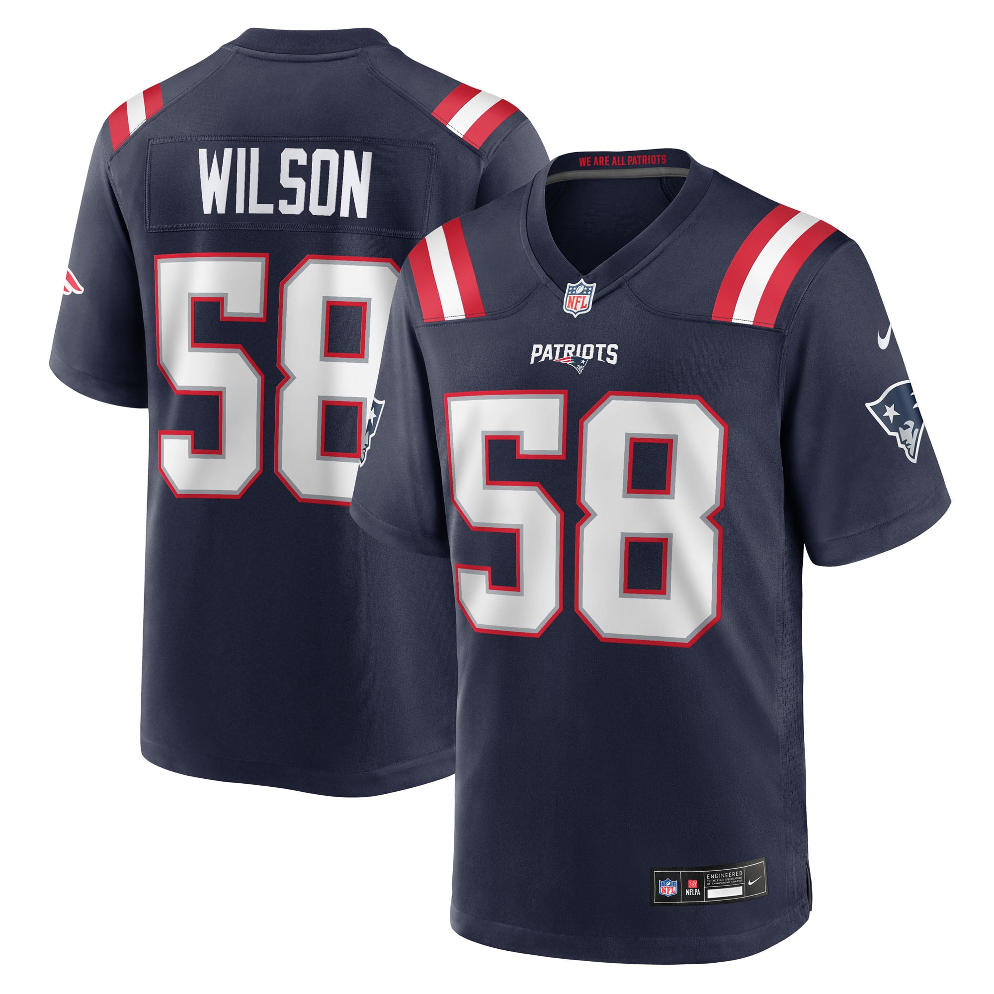 Jared Wilson New England Patriots Team Game Jersey - Navy - Image 2