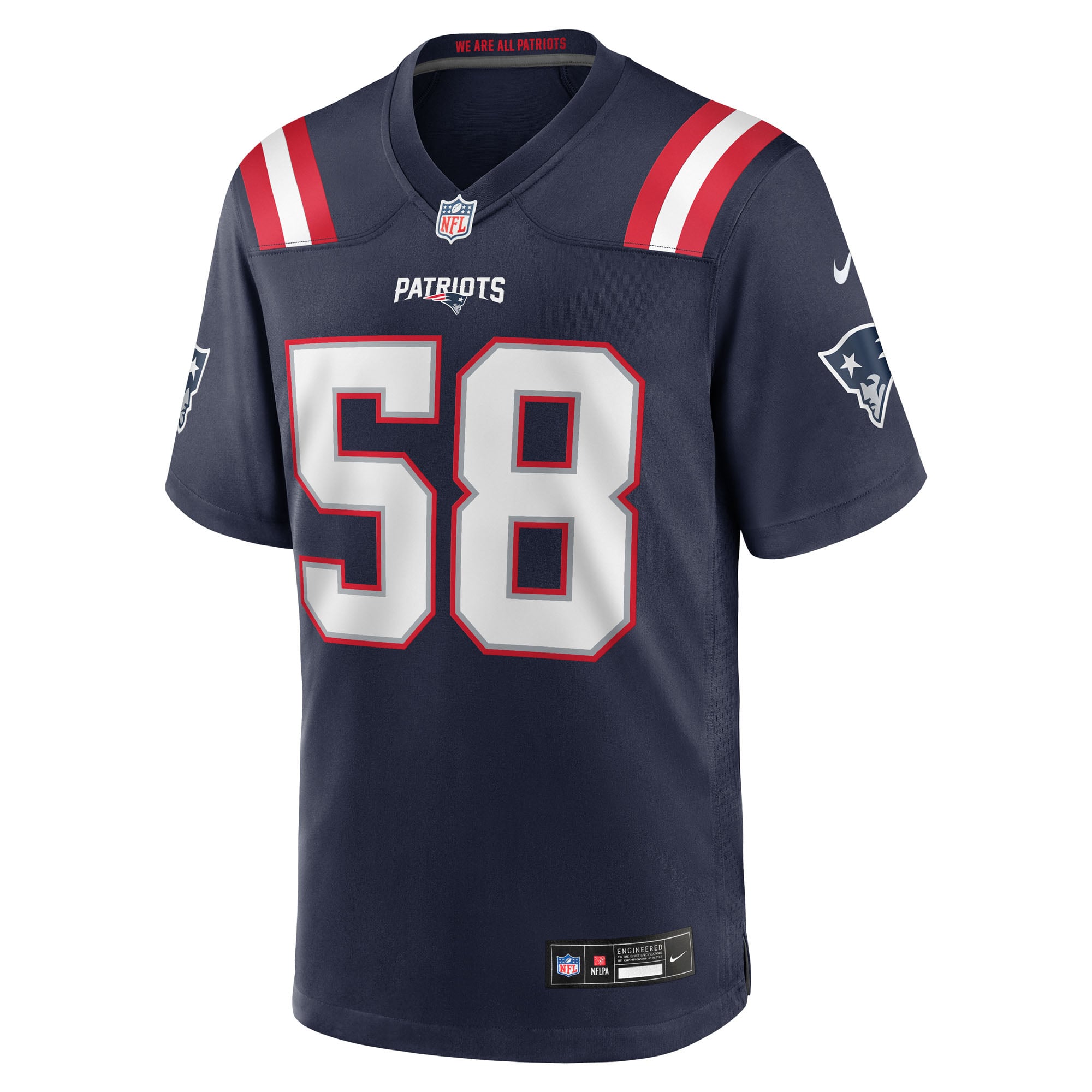 Jared Wilson New England Patriots Team Game Jersey - Navy - Image 3