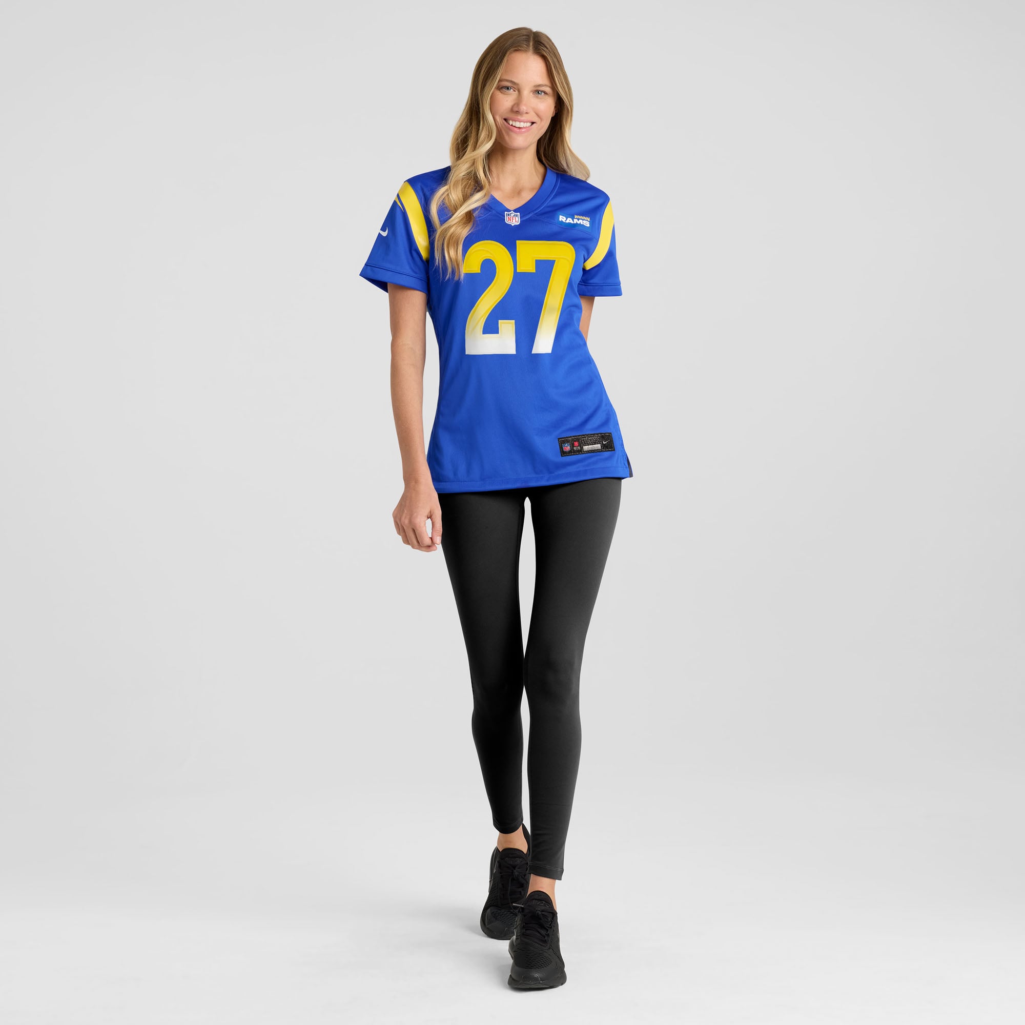 Jarquez Hunter Los Angeles Rams Women's Team Game Jersey - Royal - Image 5