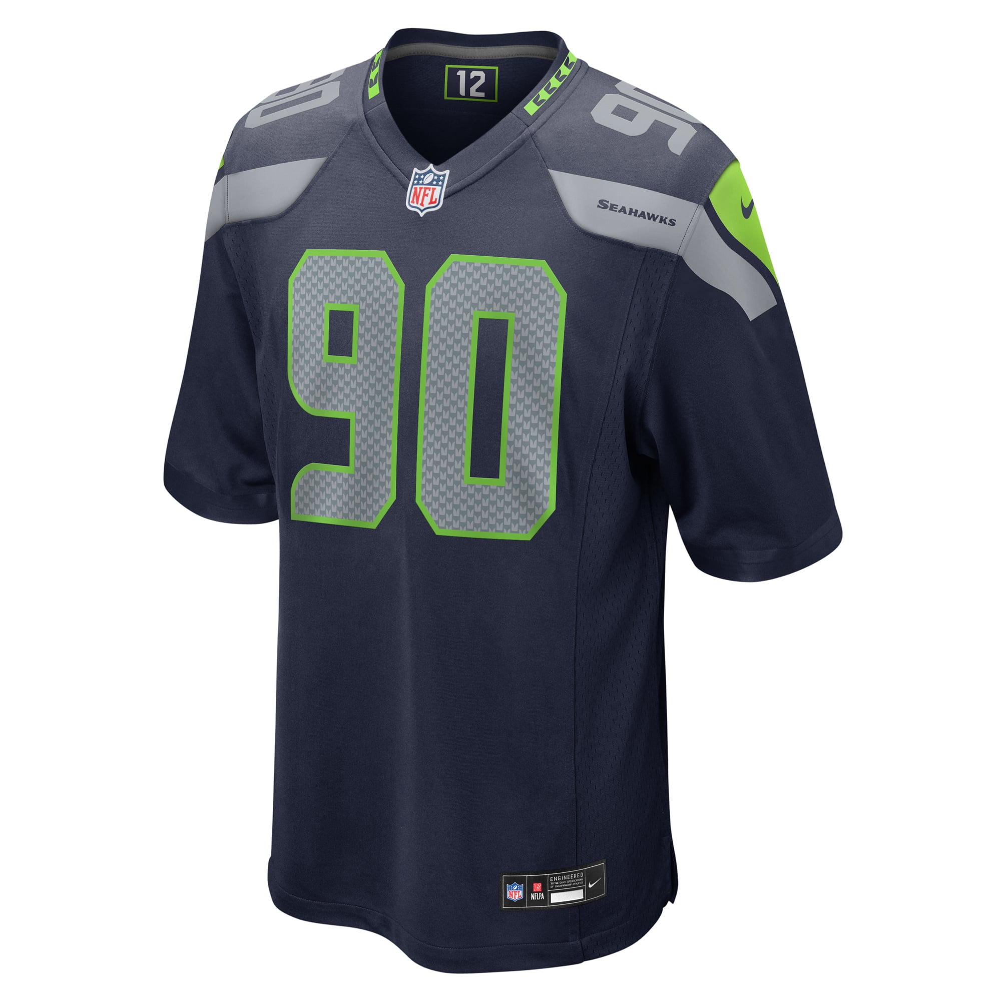 Jarran Reed Seattle Seahawks Game Jersey - College Navy - College Navy - Image 3