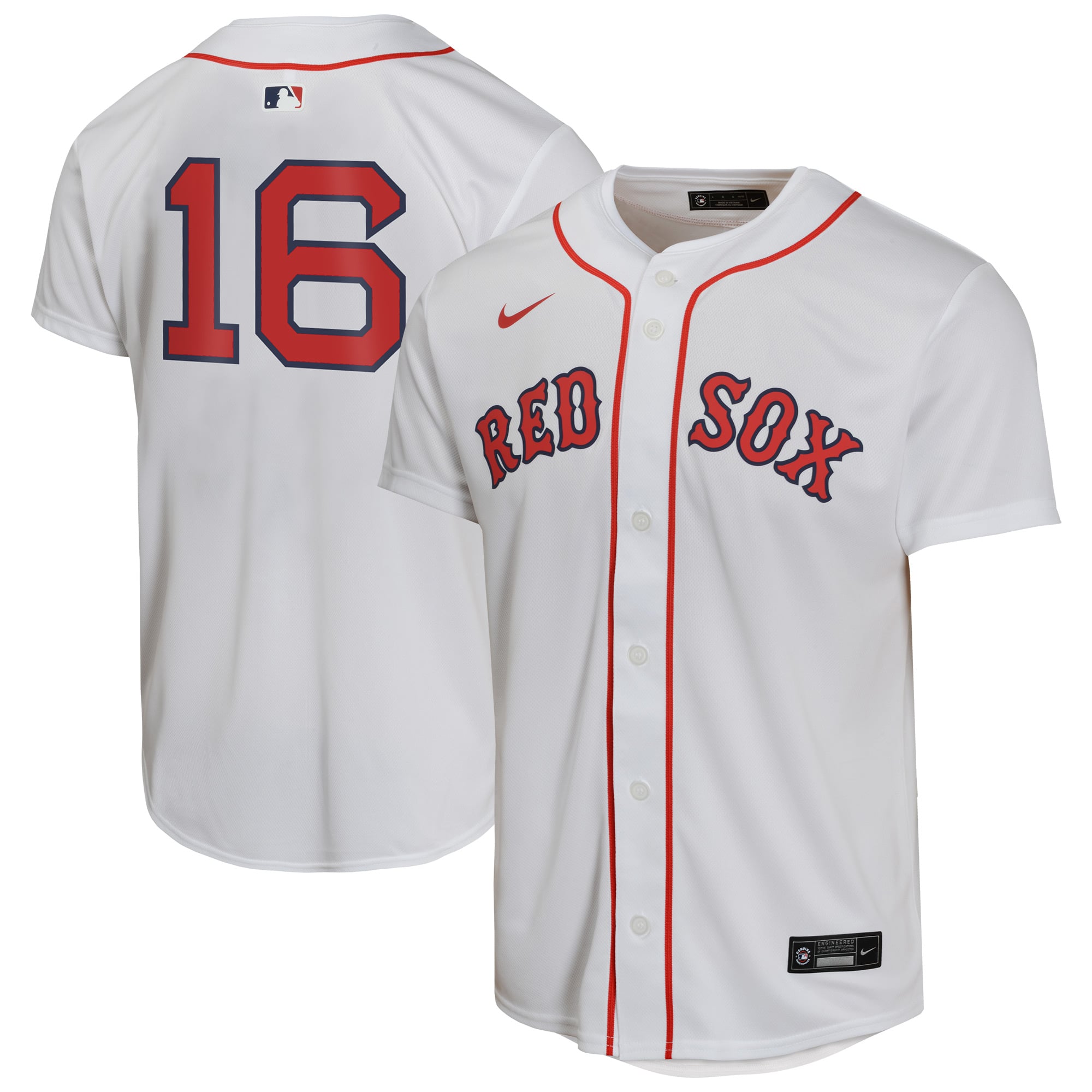 Jarren Duran Boston Red Sox Youth Home Player Game Jersey - White - Image 2