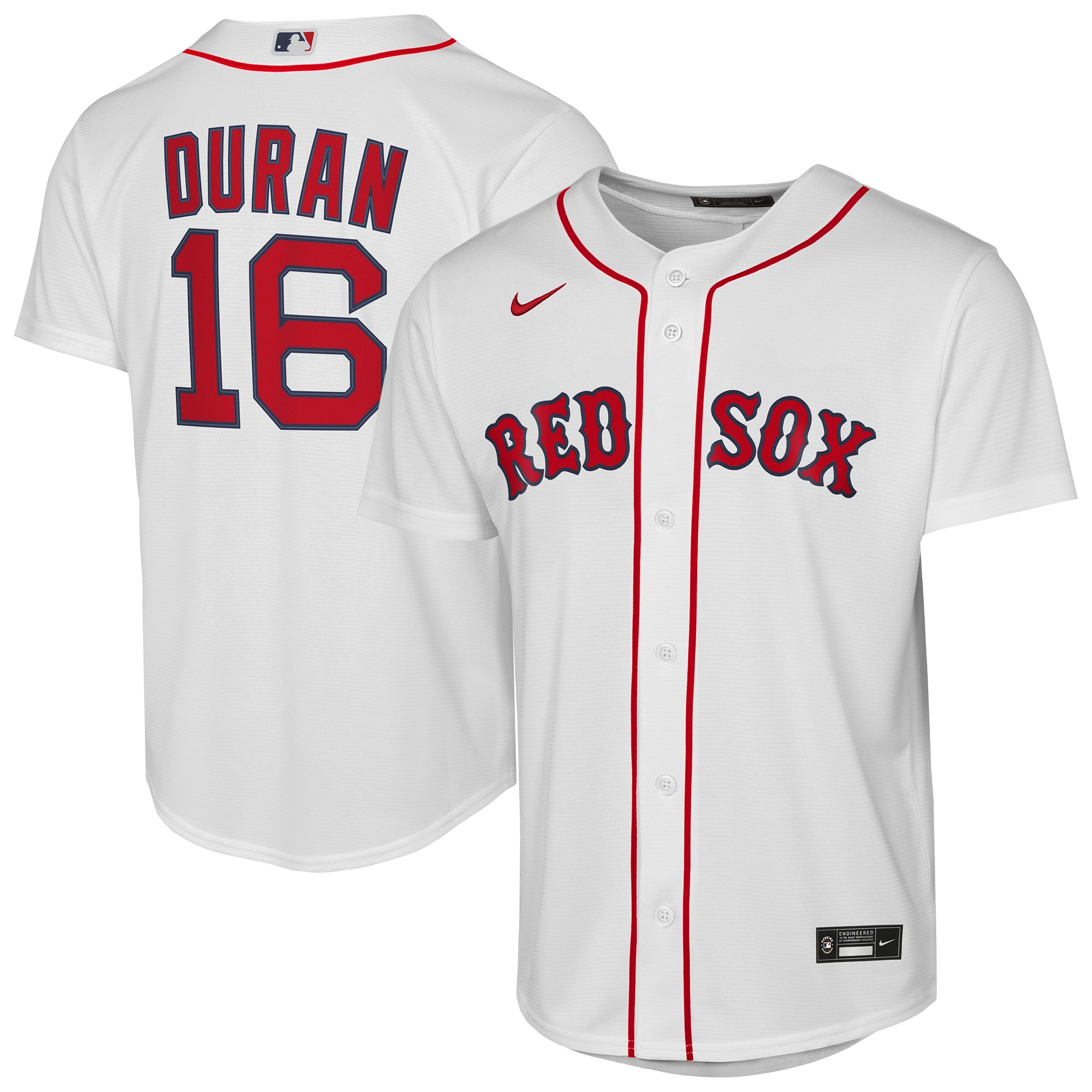 Jarren Duran Boston Red Sox Youth Home Player Jersey - White - Image 2