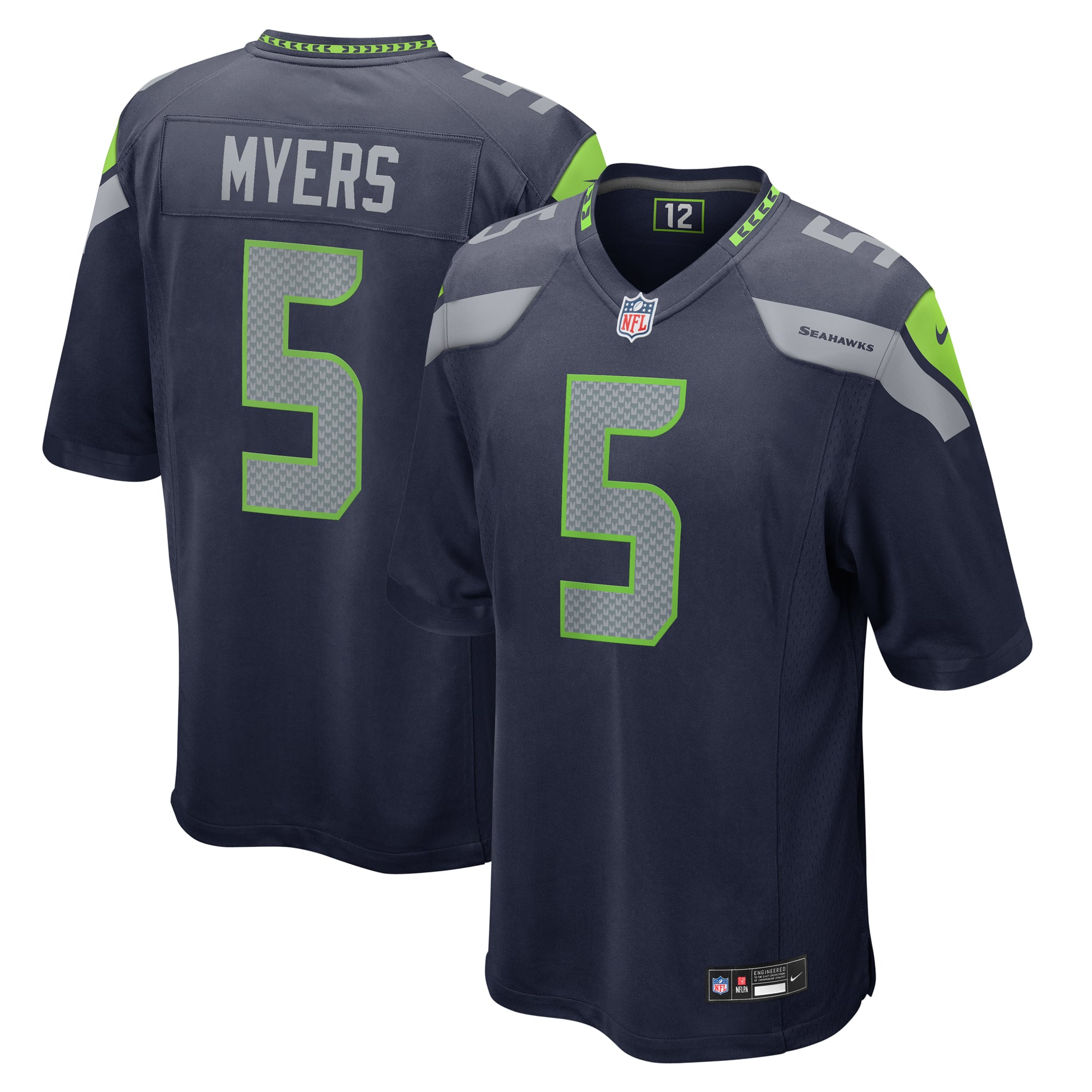 Jason Myers Seattle Seahawks Game Jersey - College Navy - Image 2