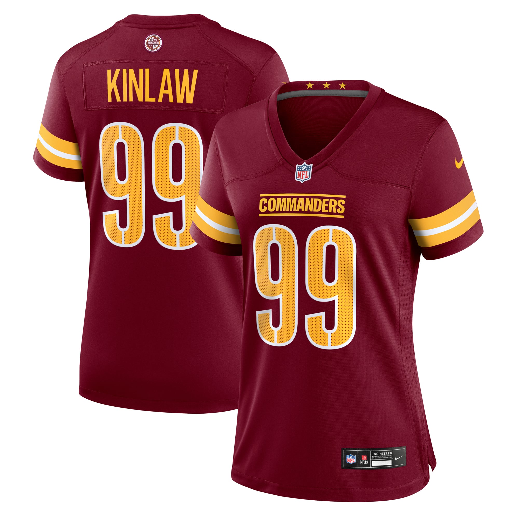 Javon Kinlaw Washington Commanders Women's Team Game Jersey - Burgundy