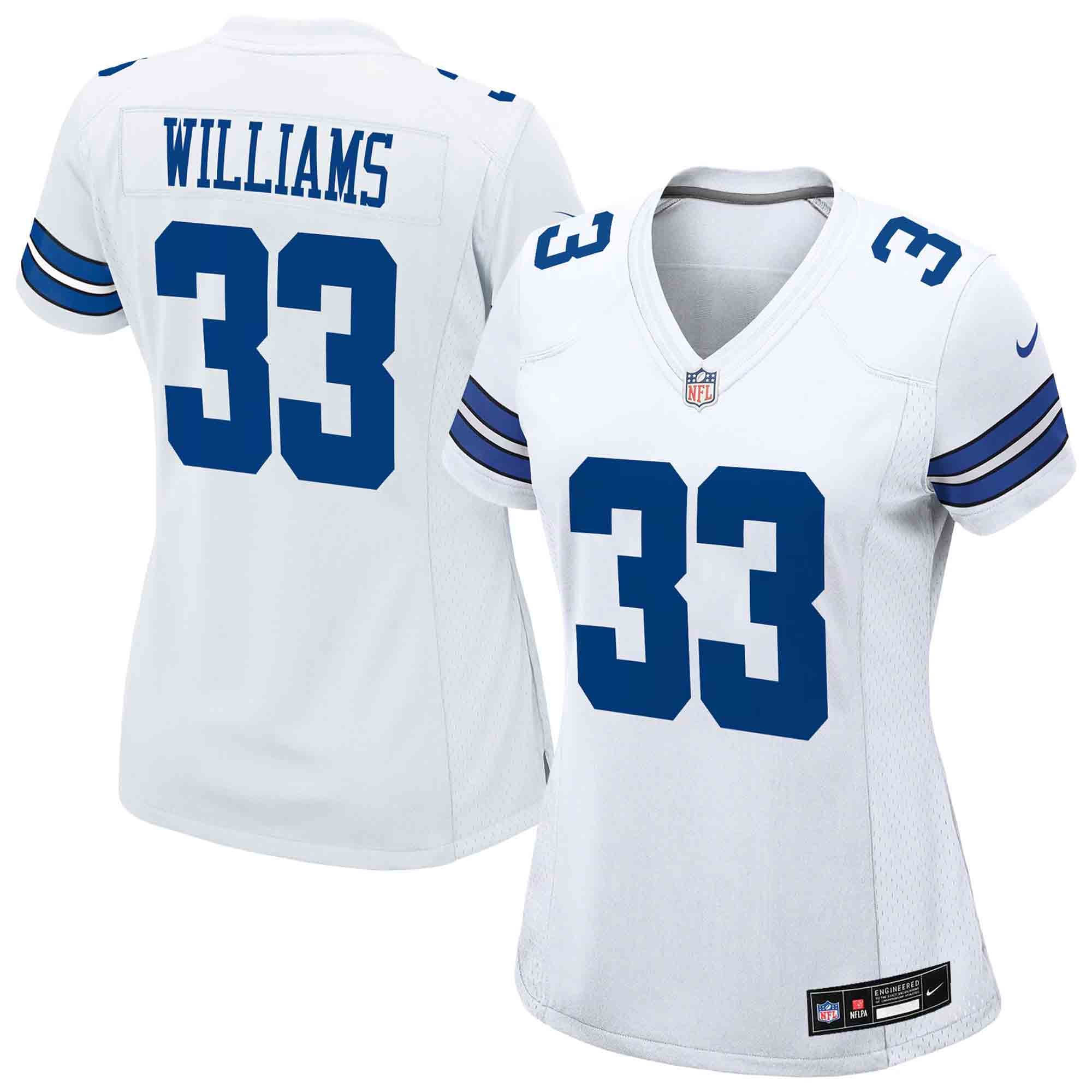 Javonte Williams Dallas Cowboys Women's Team Game Jersey - White - Image 2