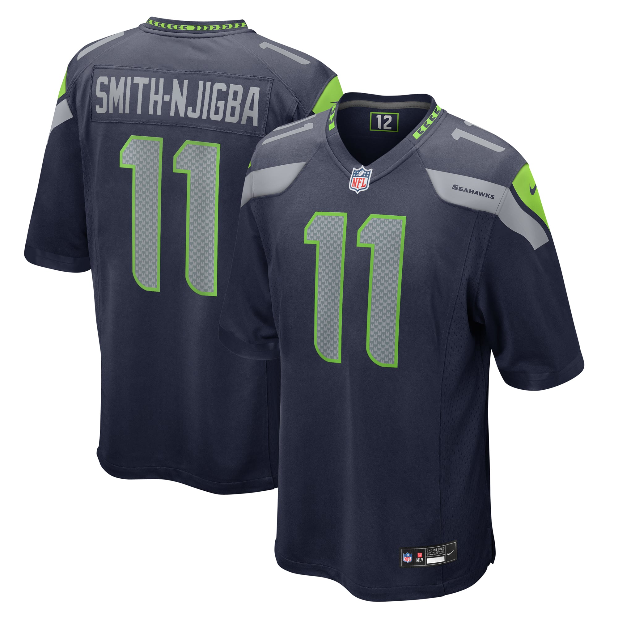 Jaxon Smith-Njigba Seattle Seahawks Throwback Player Game Jersey - College Navy - Image 2