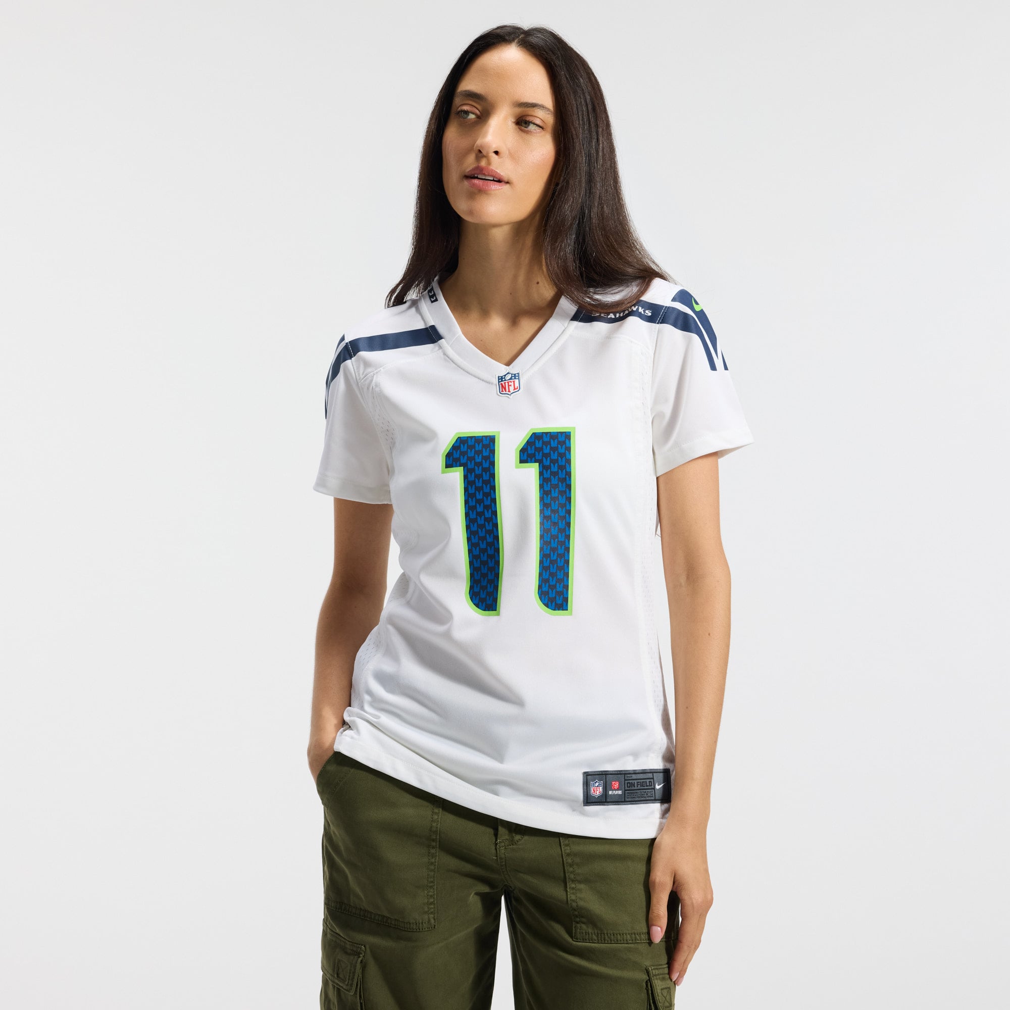 Jaxon Smith-Njigba Seattle Seahawks Women's Game Jersey - White - Image 3