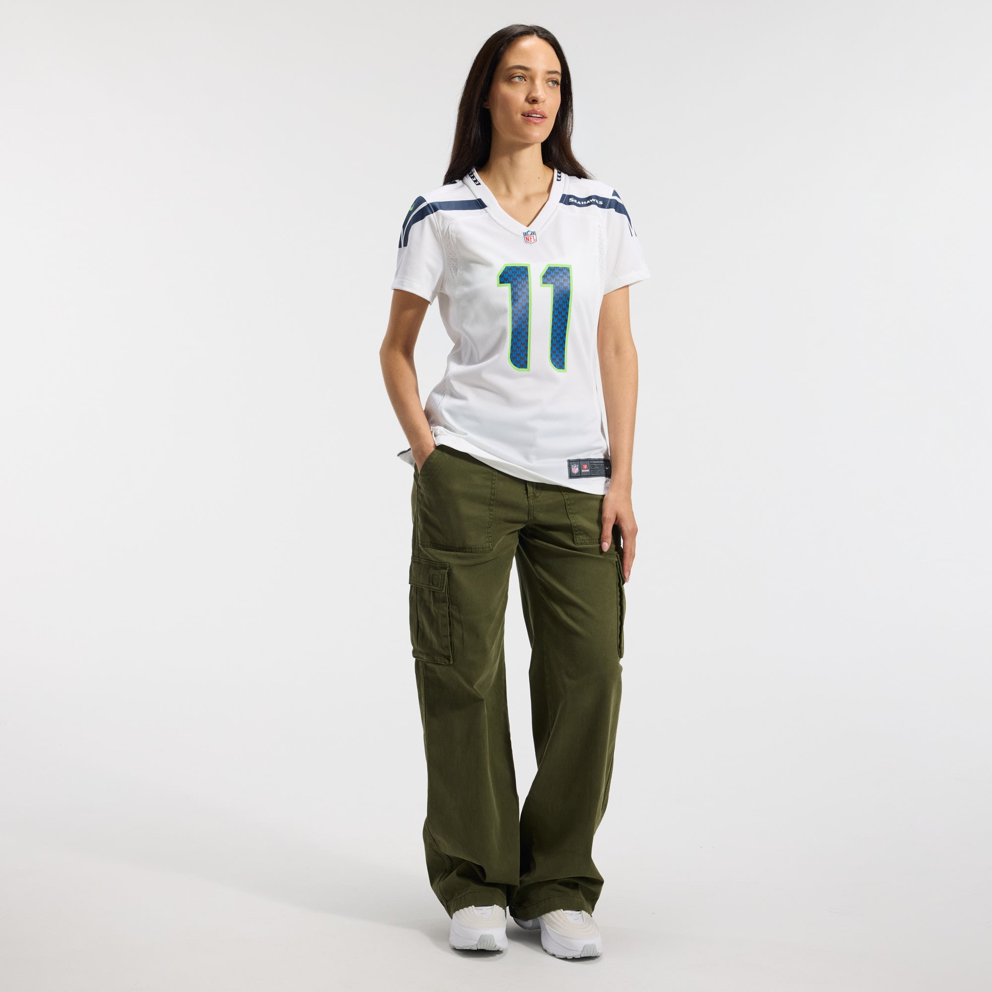 Jaxon Smith-Njigba Seattle Seahawks Women's Game Jersey - White - Image 5