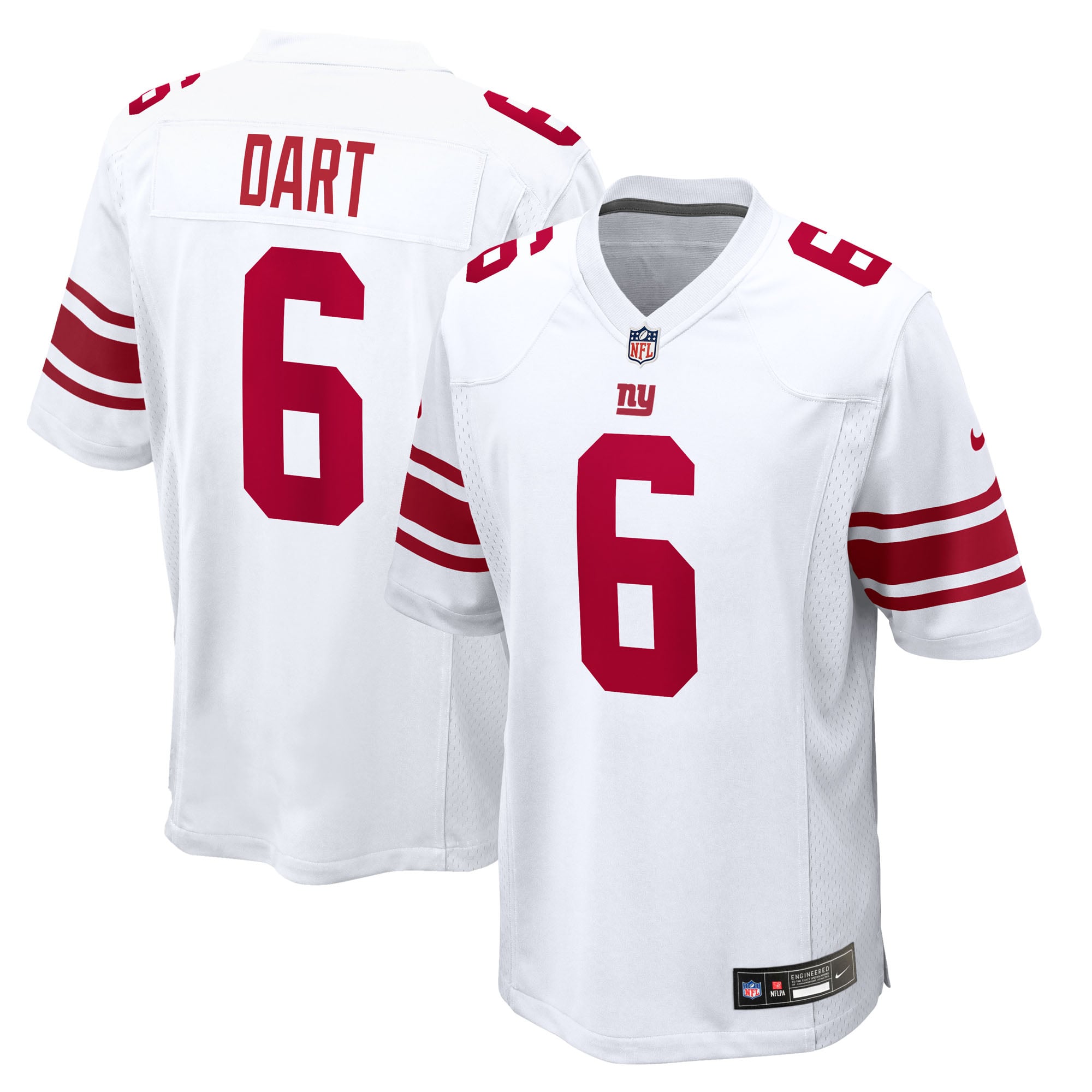 Jaxson Dart New York Giants Alternate Century Red Game Jersey - White - Image 2