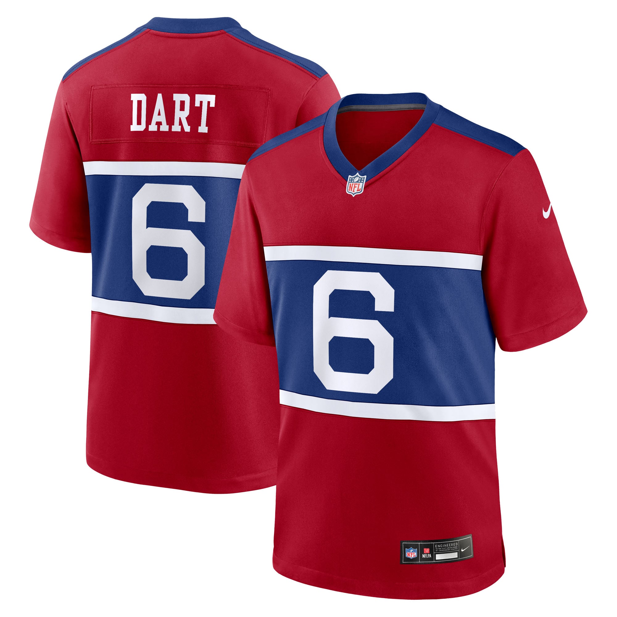 Jaxson Dart New York Giants Team Game Jersey - Red