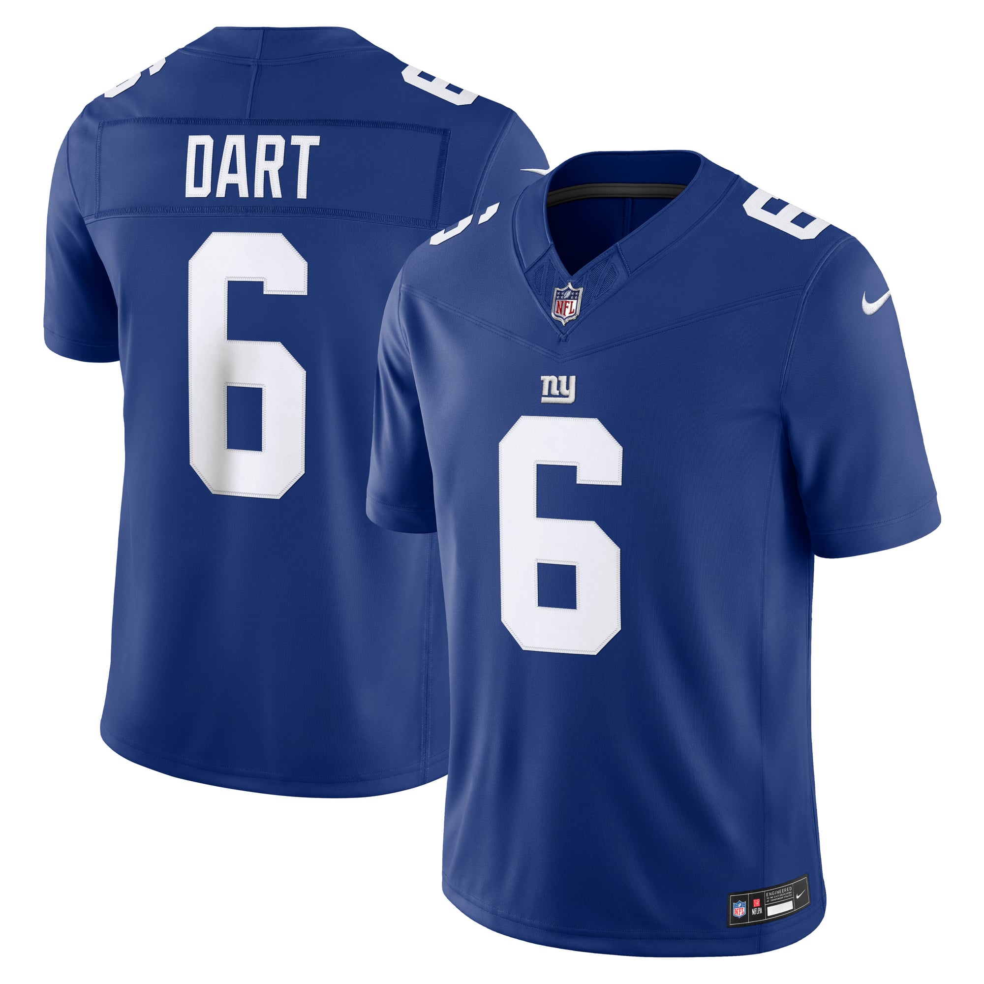 Jaxson Dart New York Giants Team Vapor F.U.S.E. Stitched Limited Jersey - Royal